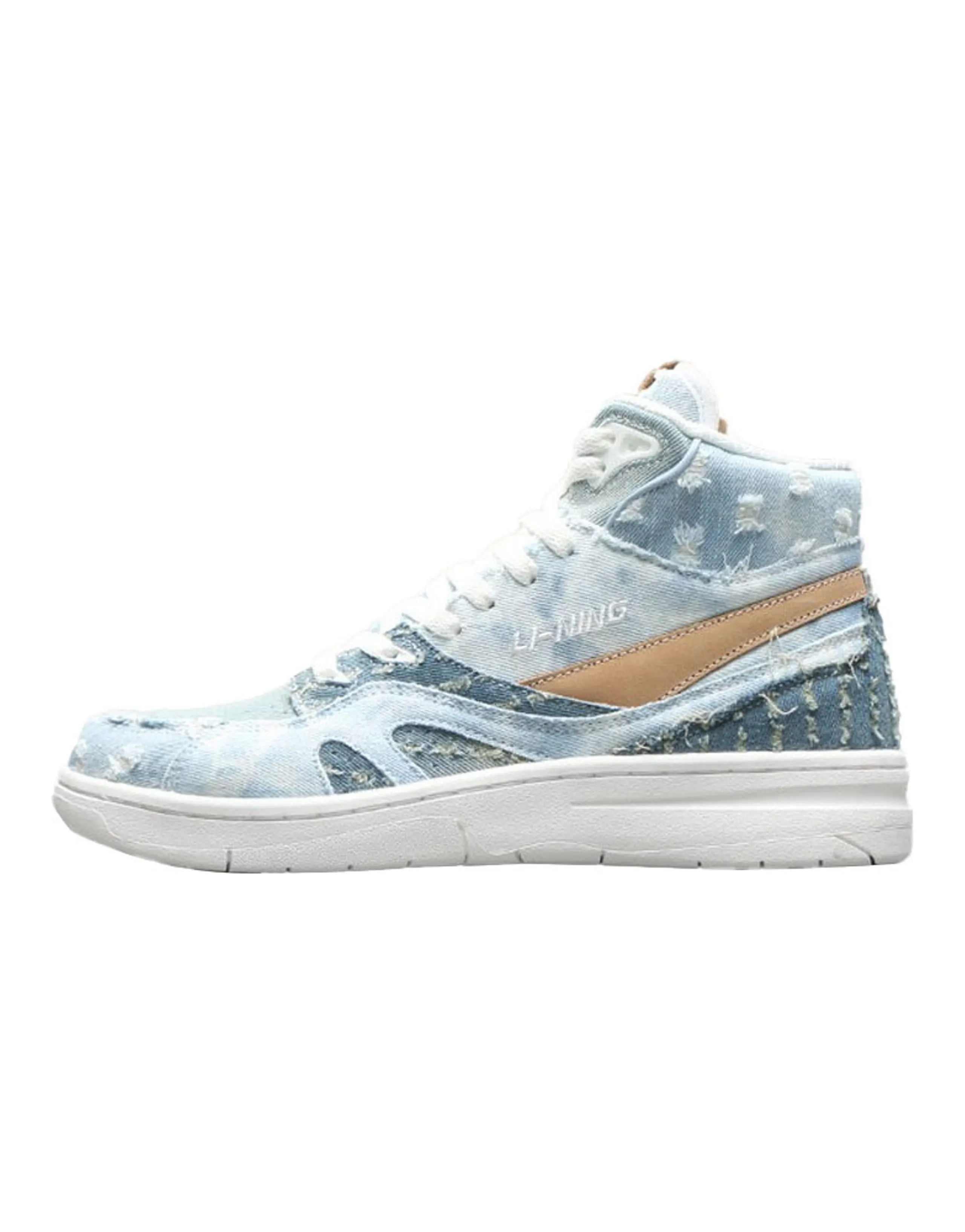 LiNing 937 Deluxe Hi Slip-Resistant Coverage Lightweight High-Top Vintage Basketball Shoes Women's Mist Blue