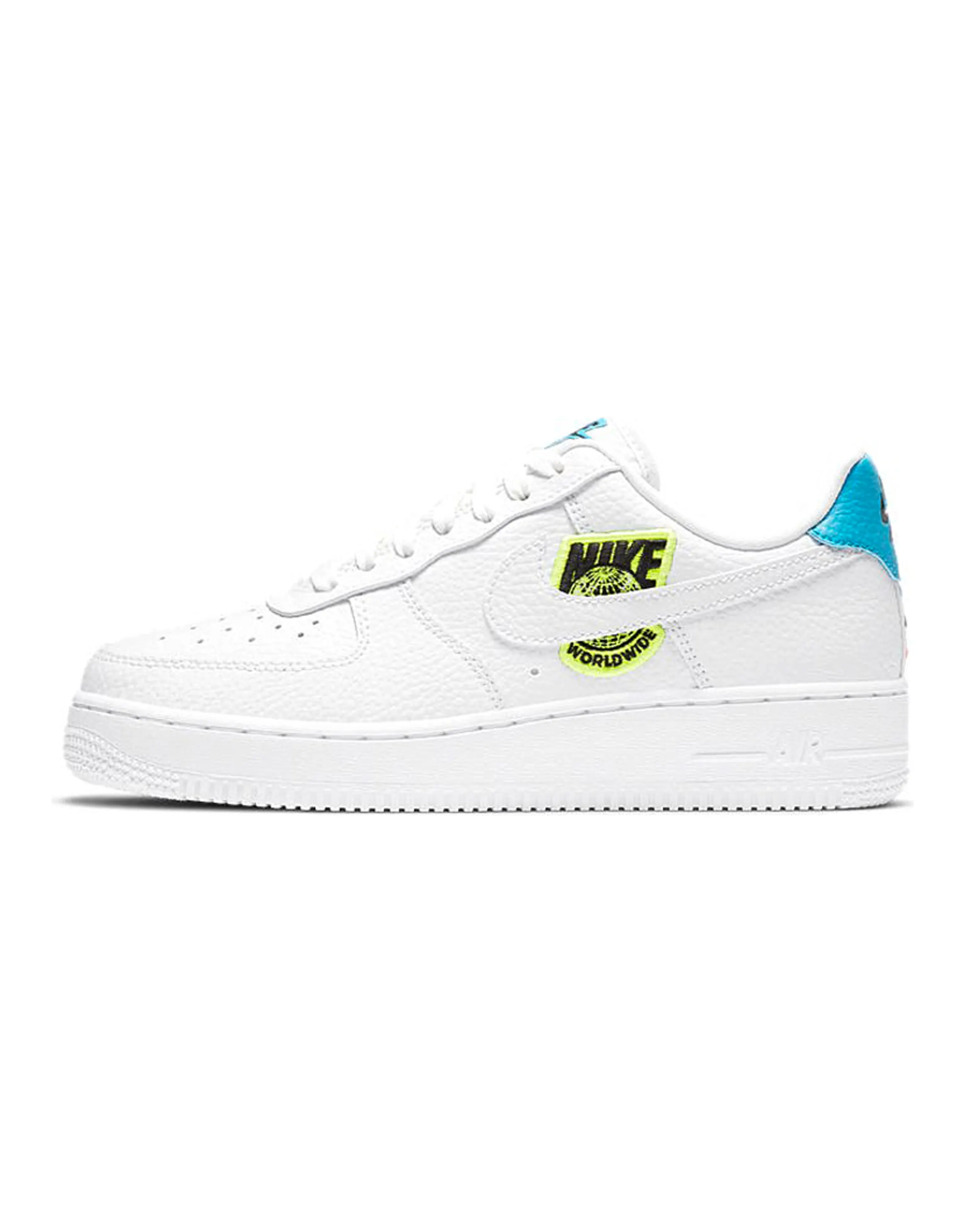 Nike Air Force 1 Low '07 Worldwide Pack White Blue Volt Women's