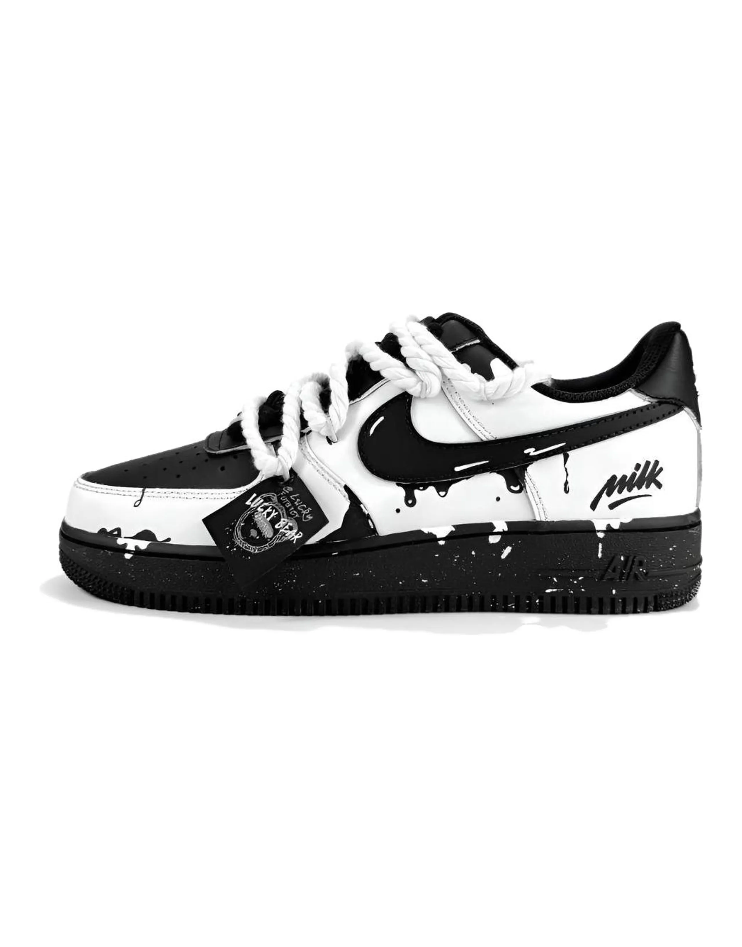 Custom Nike Air Force 1 Low-Top Skate Shoes Unisex White