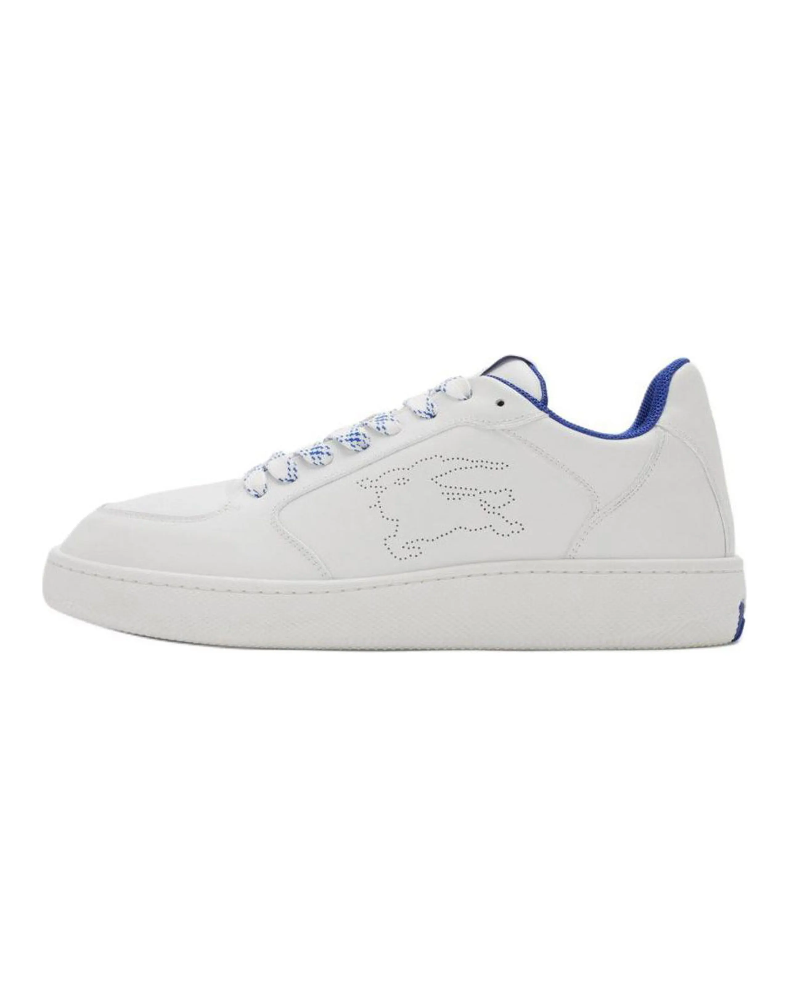 Burberry Calfskin Leather Round-Toe Lace-Up Low-Top Sneakers Men's White