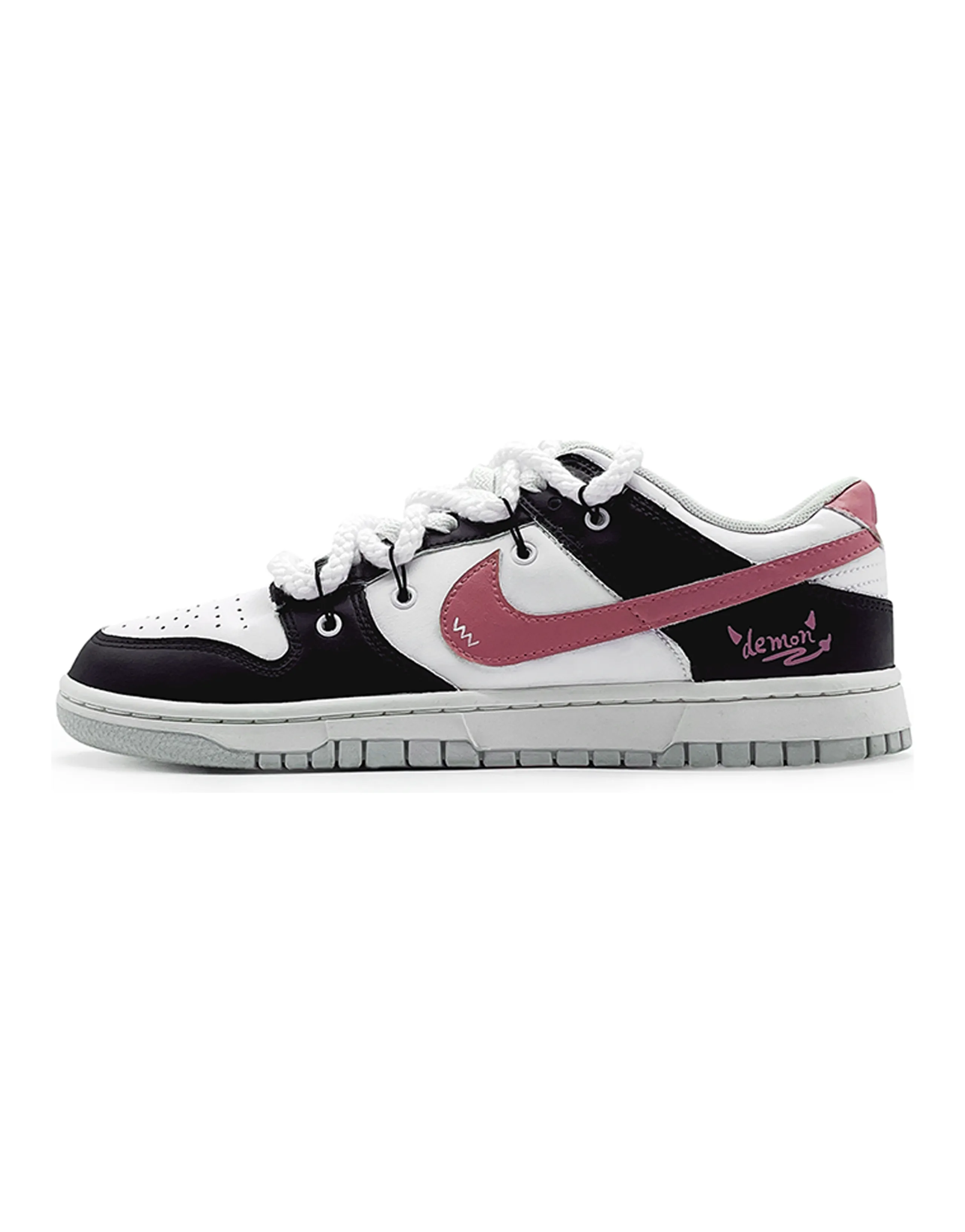 Nike Dunk 'Neutral Grey' Slip-Resistant Cushioning Abrasion-Resistant Low-Top Skateboard Shoes GS Black Pink
