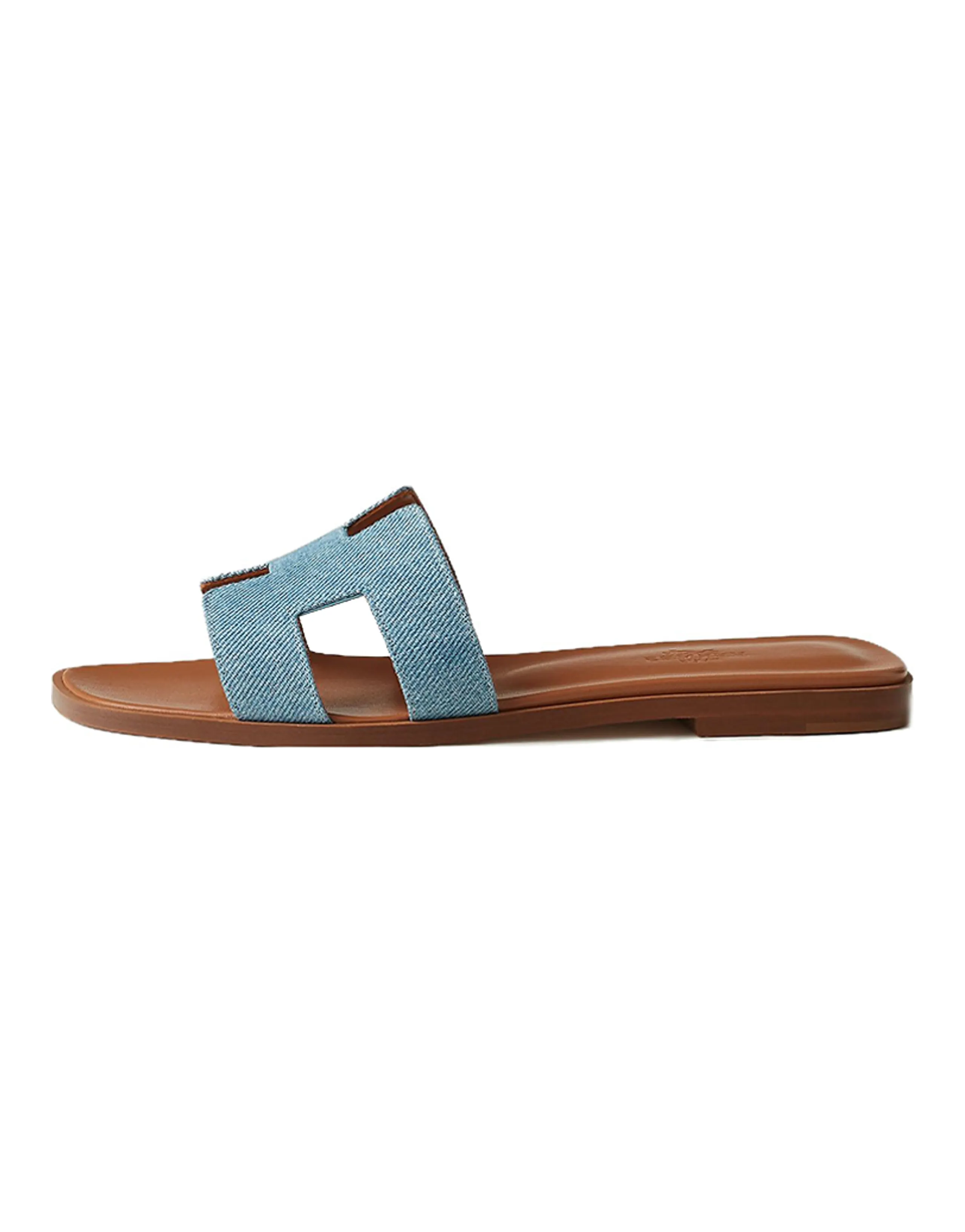 HERMES Oran Slide Slippers Women's Blue/Brown