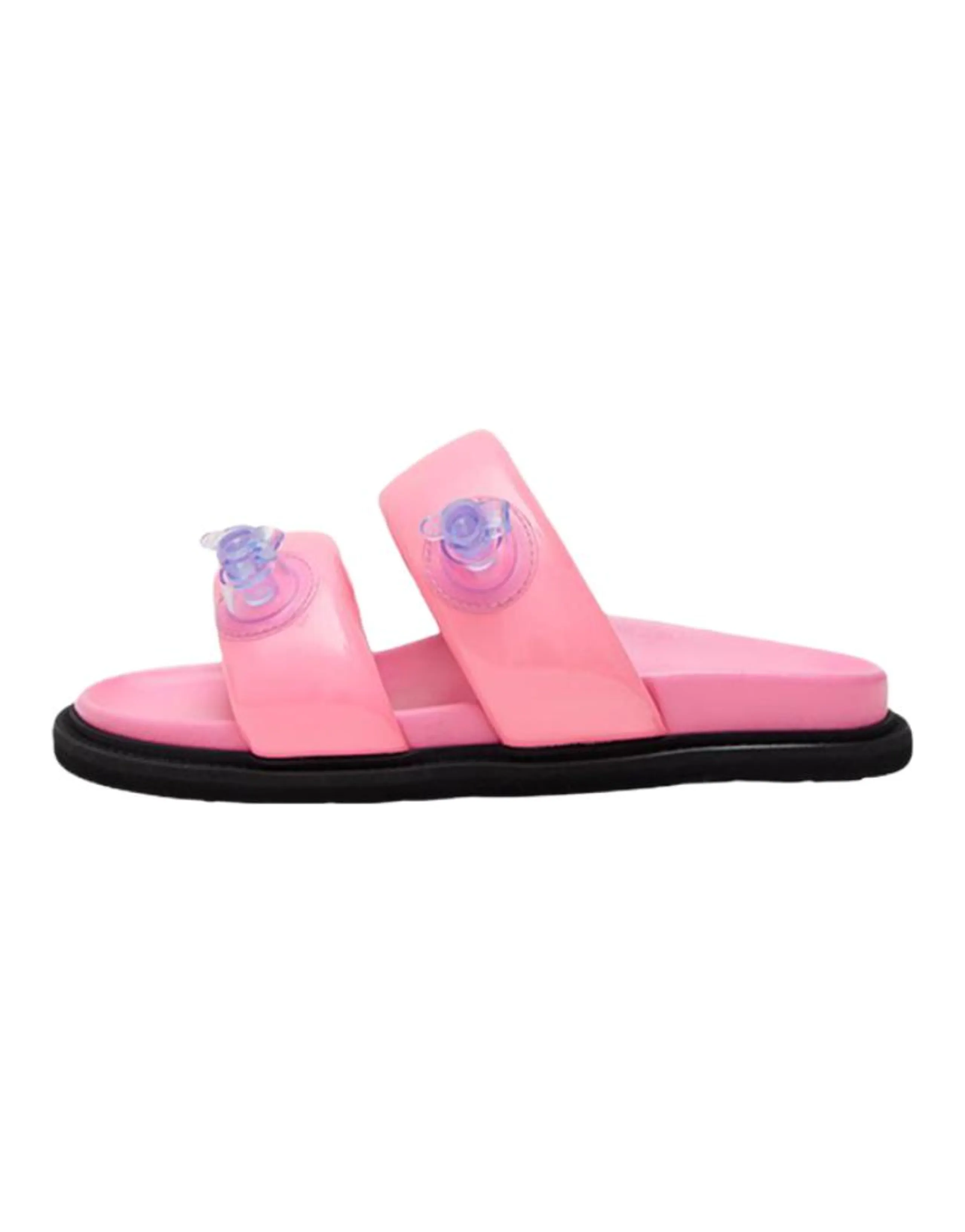 MOSCHINO Inflatable Flat Open-Toe Slide Sandals Women's Pink