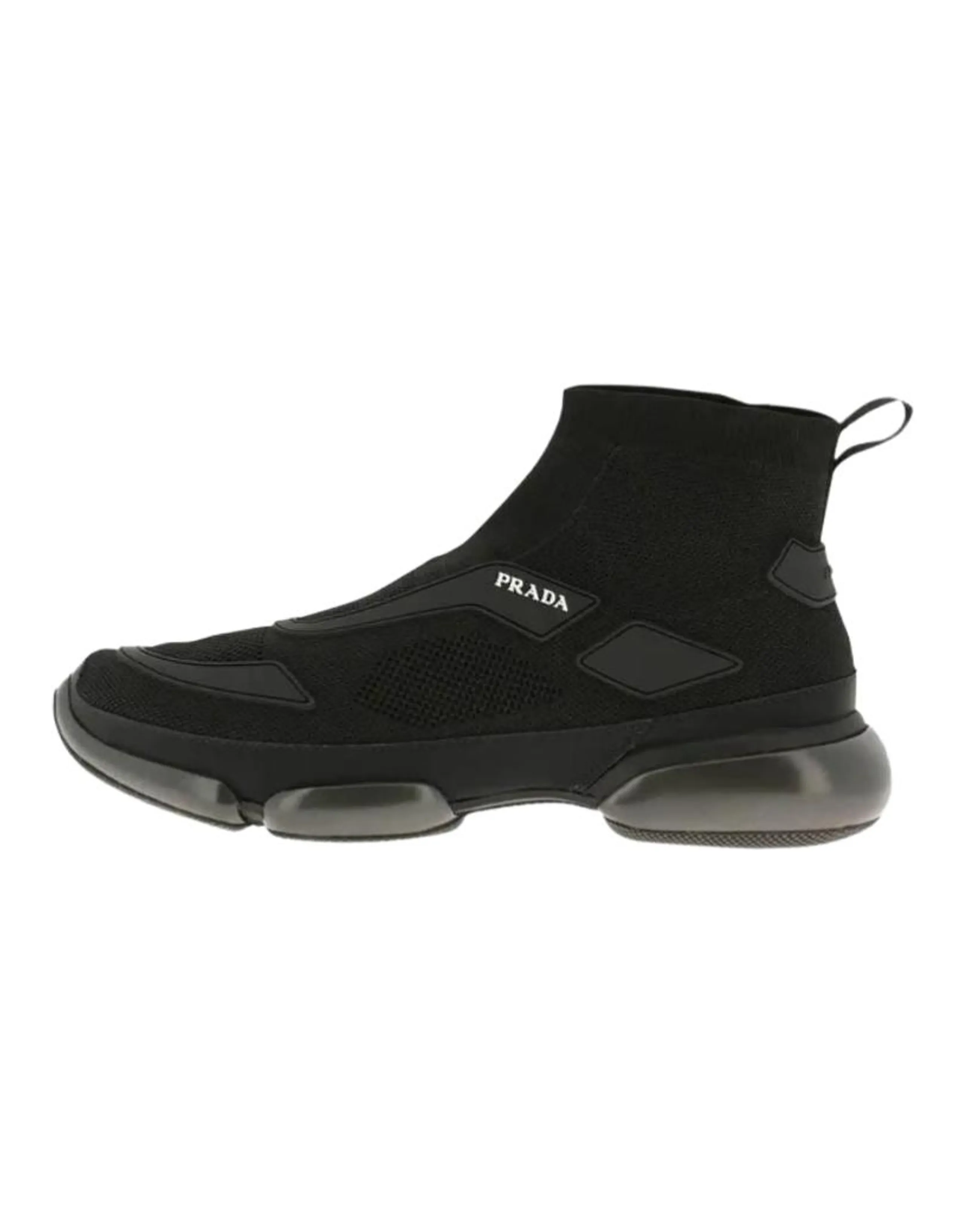 PRADA Cloudbust Round Toe Slip-On High-Top Casual Shoes Men's Black