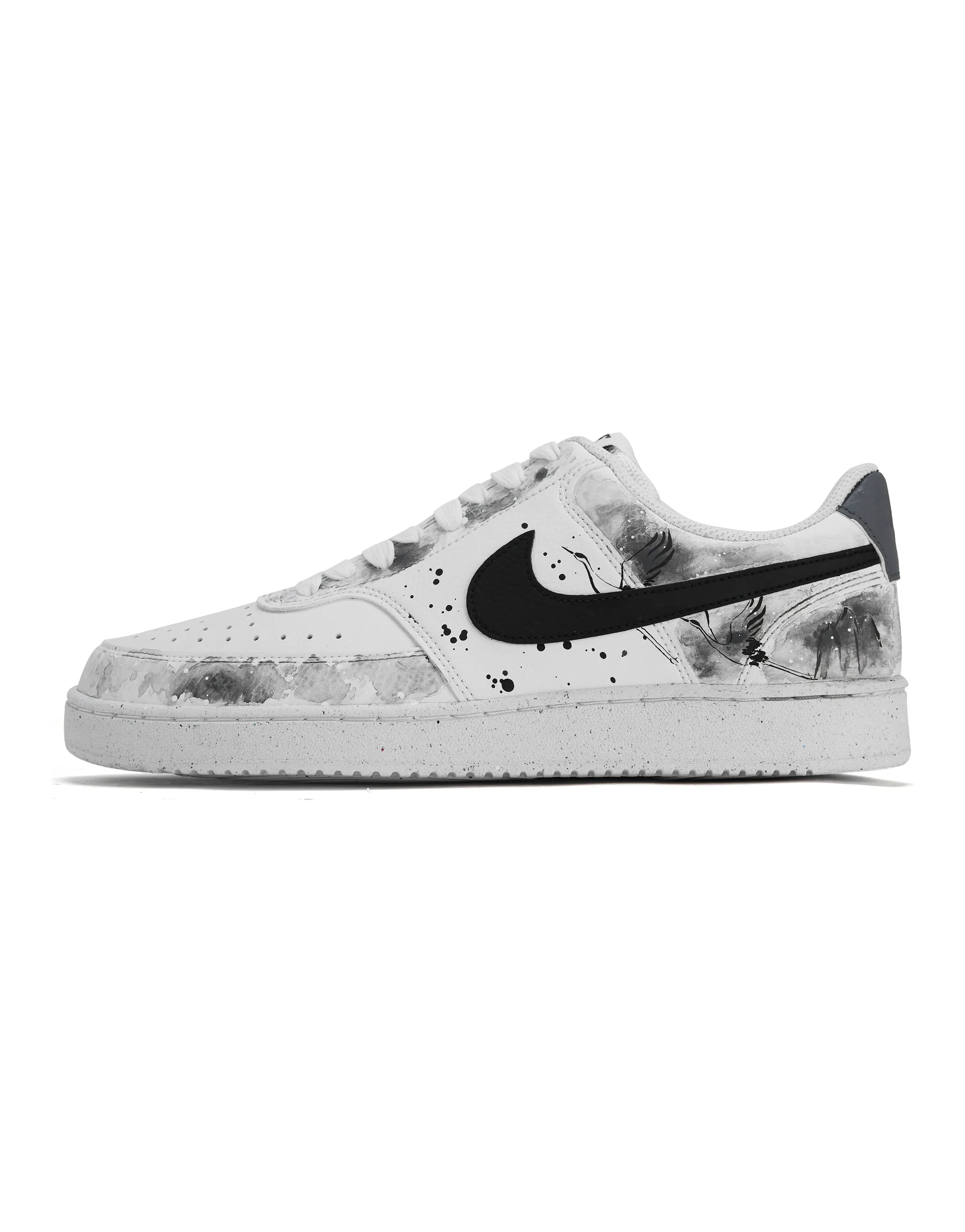 Nike Court Vision 1 Skateboard Shoes Men Low-Top White Black