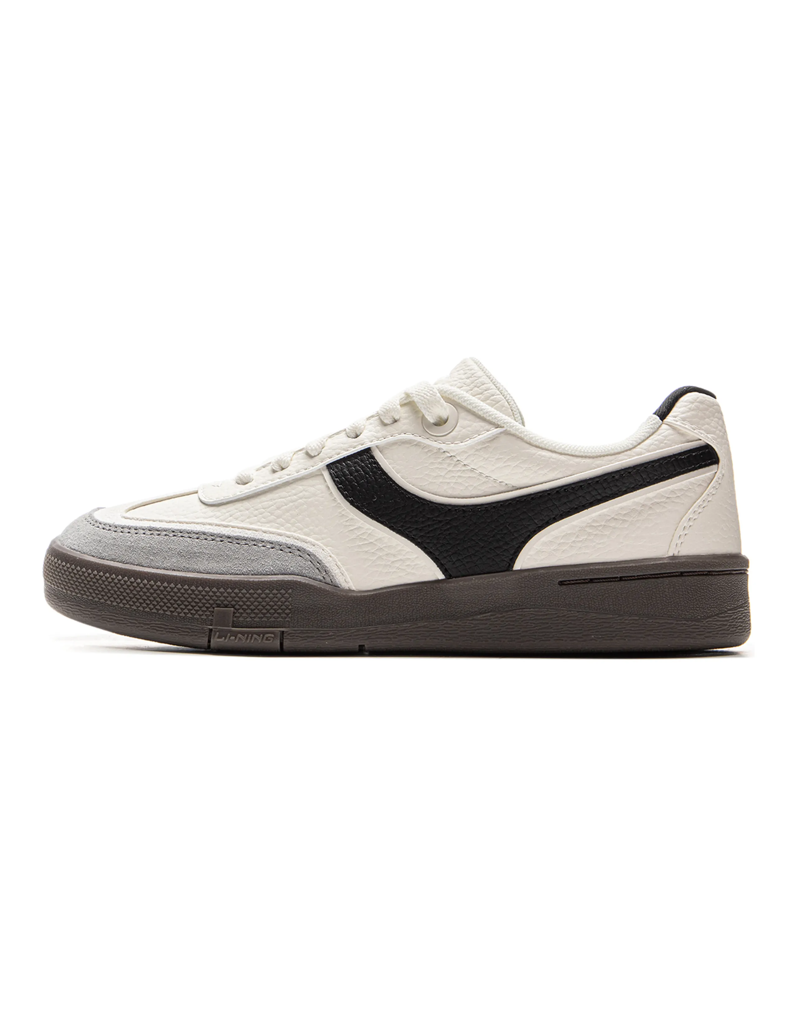 LiNing Zhengrong 92S Thin-Sole German Army Trainers Versatile Fashion Retro Trend Classic Comfortable Wear-Resistant Balanced Lightweight Low-Top Sneakers Women's Cream White Black Ultimate Grey