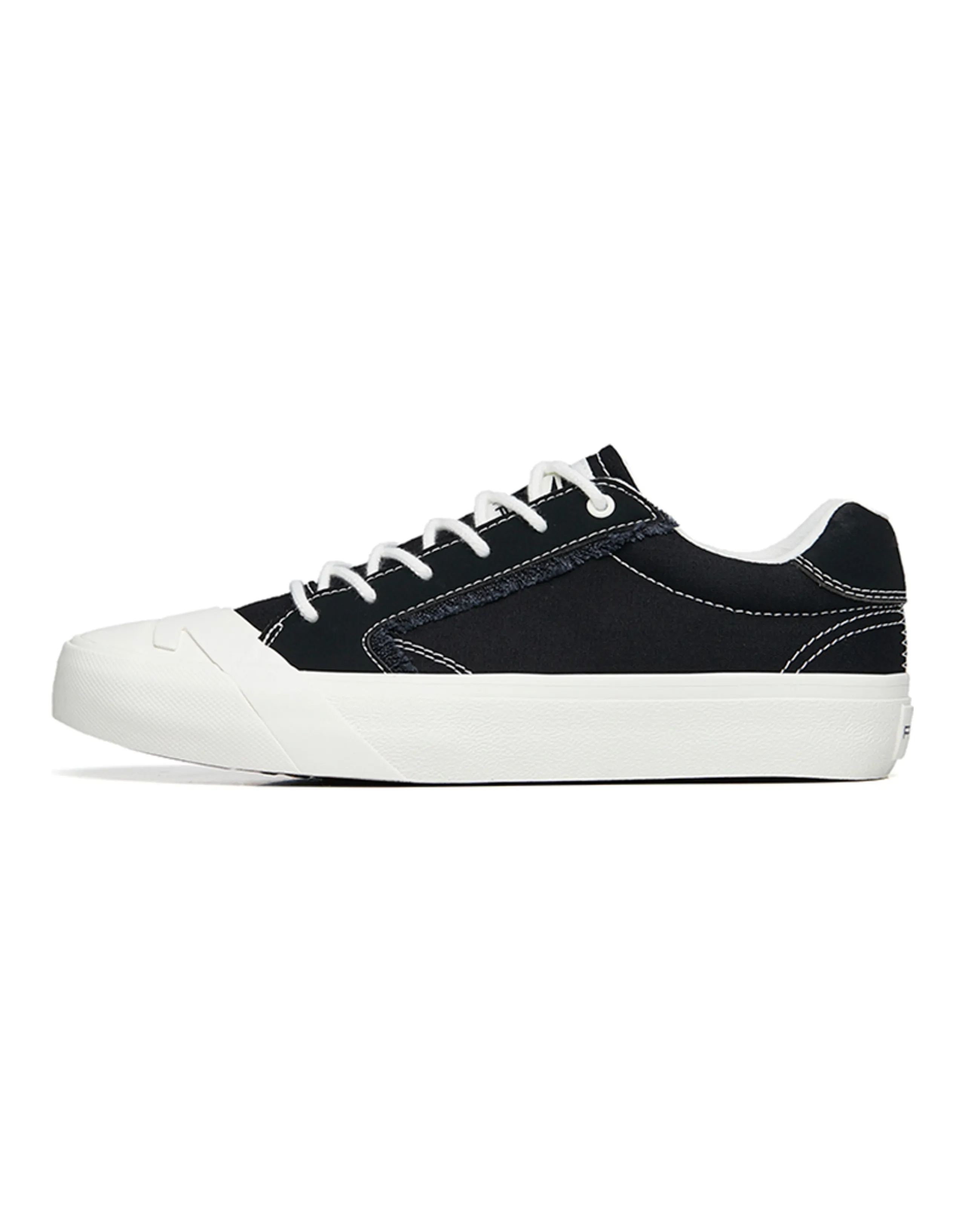 Anta Anti-Slip Wear-Resistant Low-Top Canvas Shoes Women's Black White