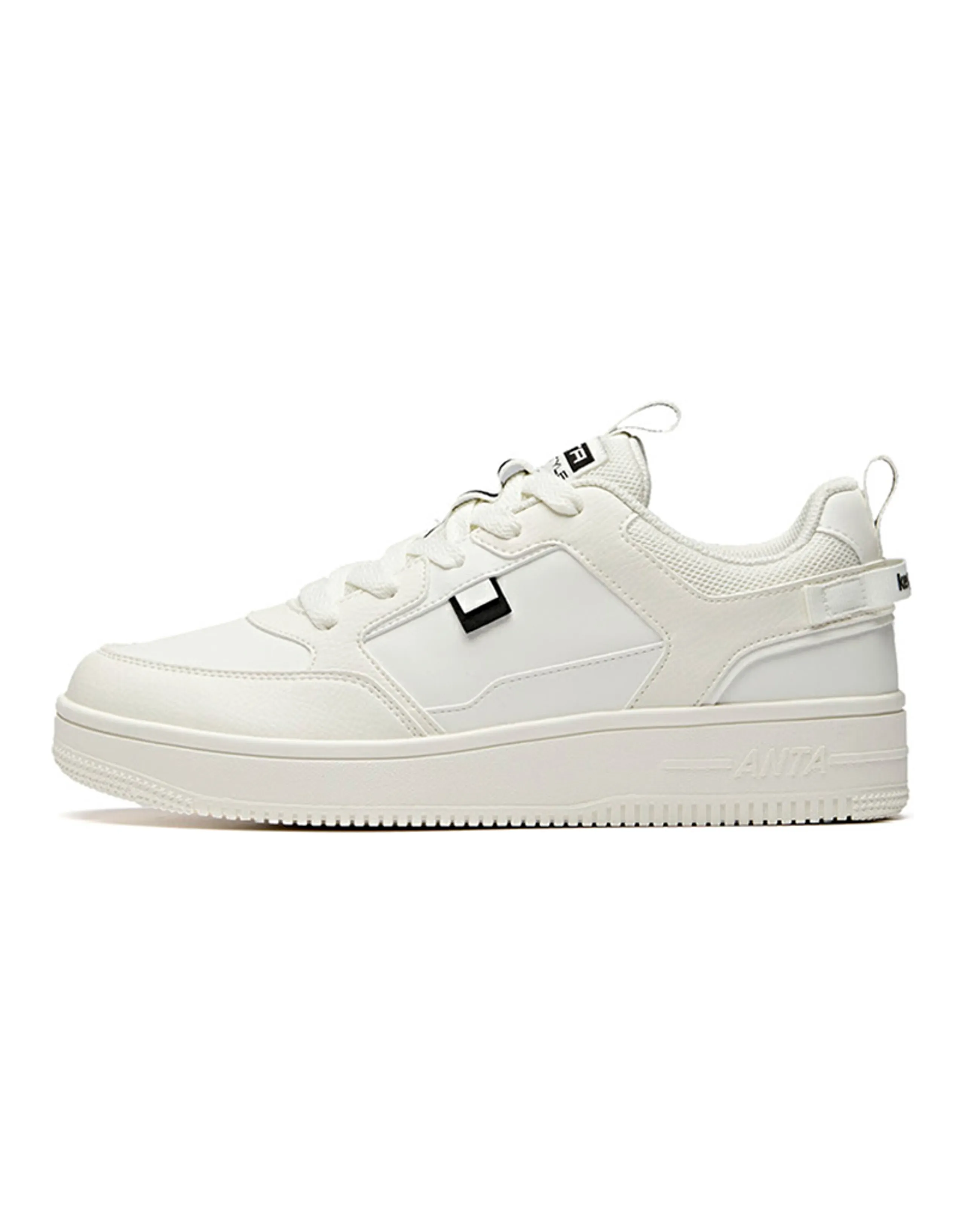 ANTA Skateboard Shoes Men Low-Top Ivory White Black