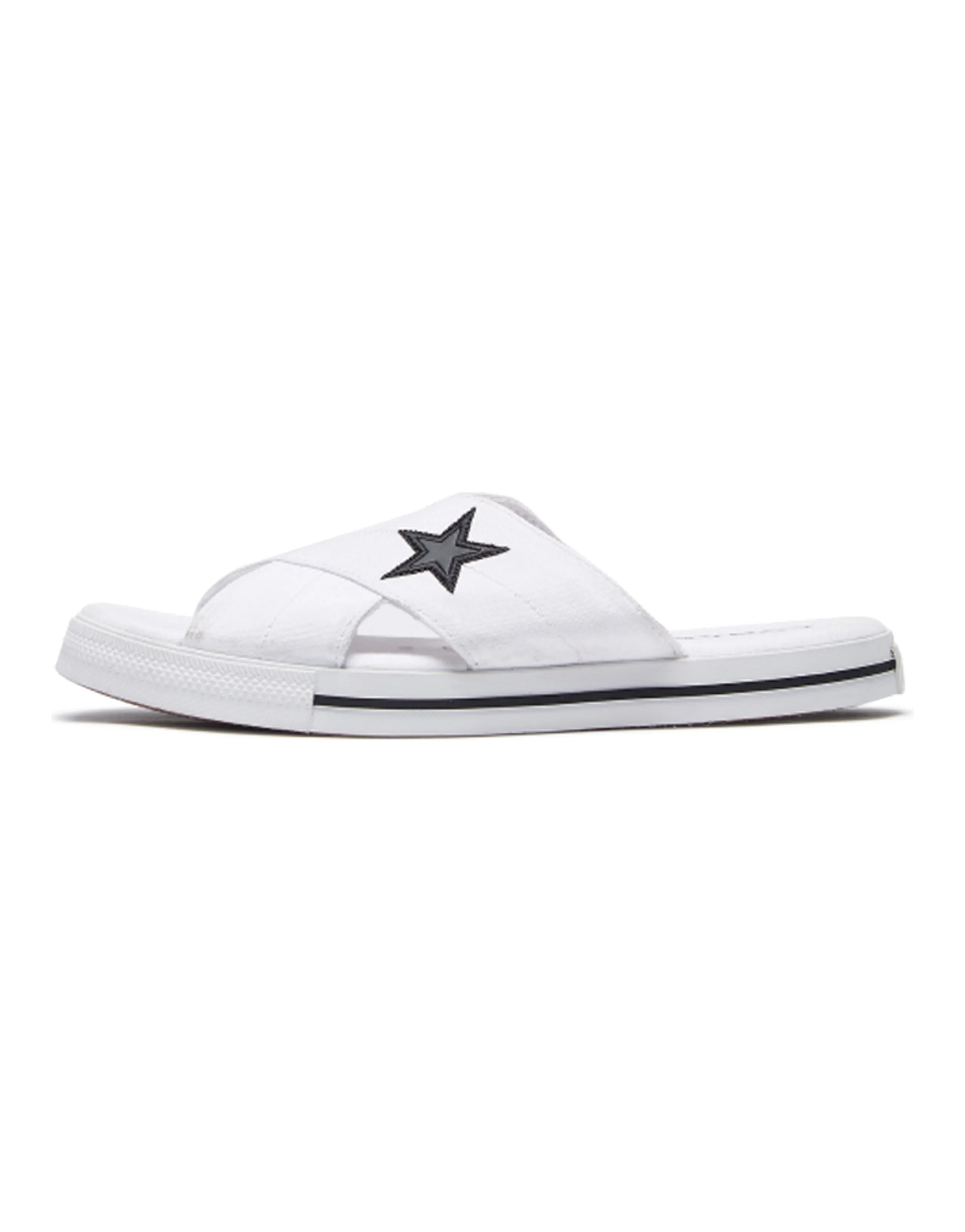 Converse One Star Slide Canvas White Slippers 'White Black' Women's