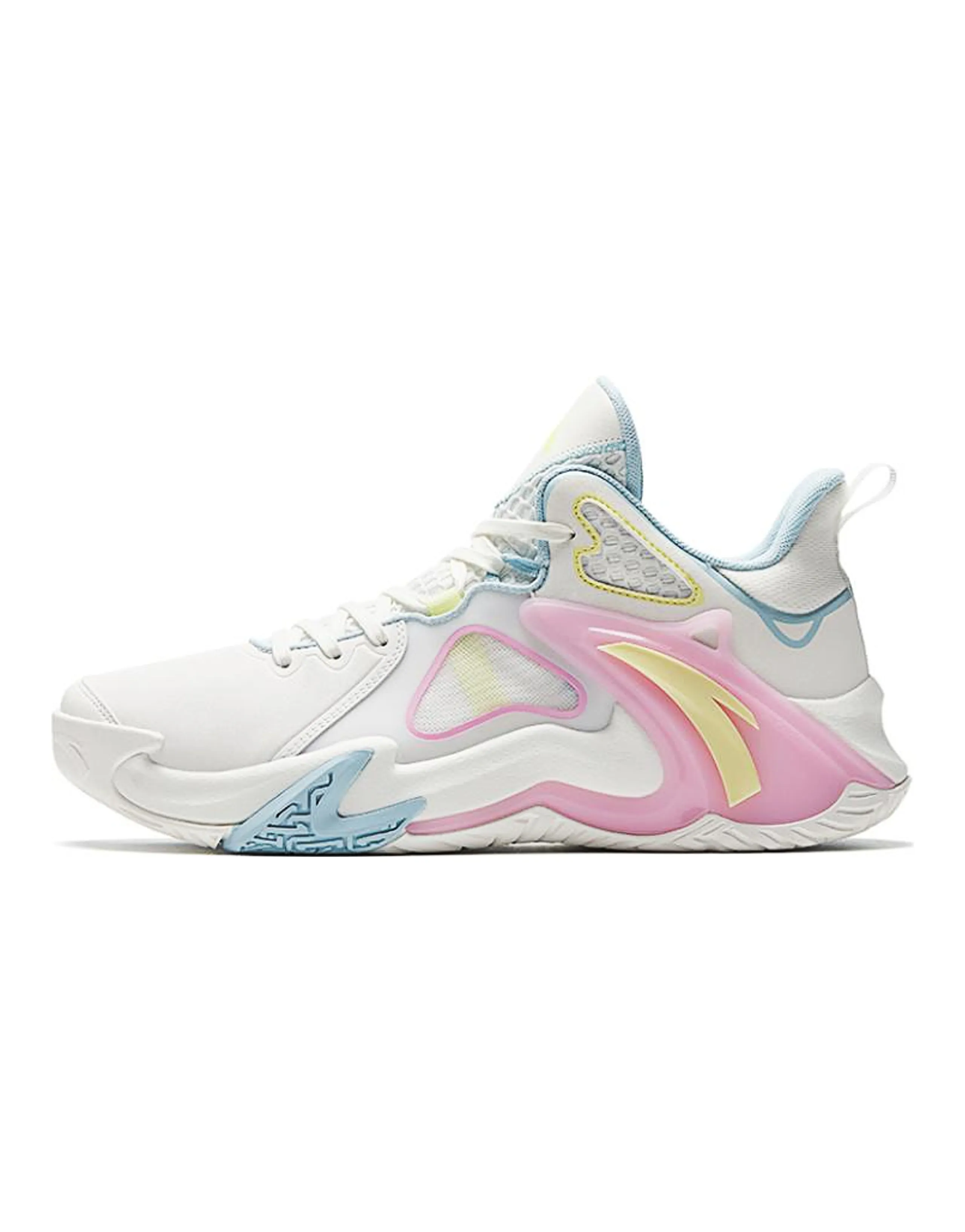 ANTA Basketball Shoes Men Low-Top White Blue/Pink