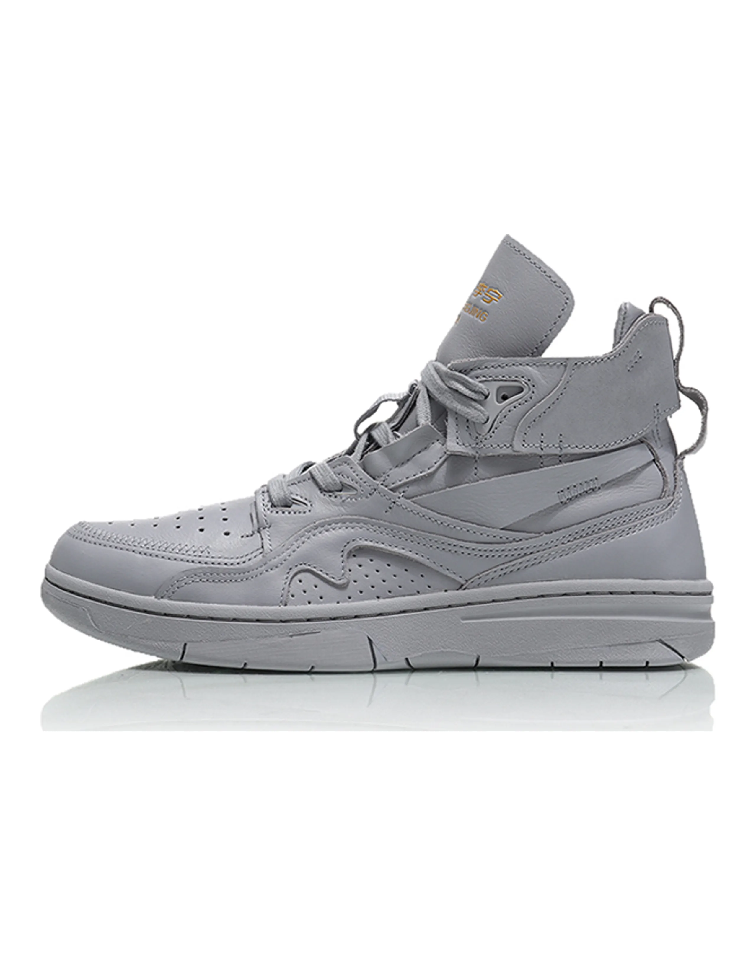 LiNing 937 ACE Slip-Resistant Coverage High-Top Vintage Basketball Shoes Men's Gray