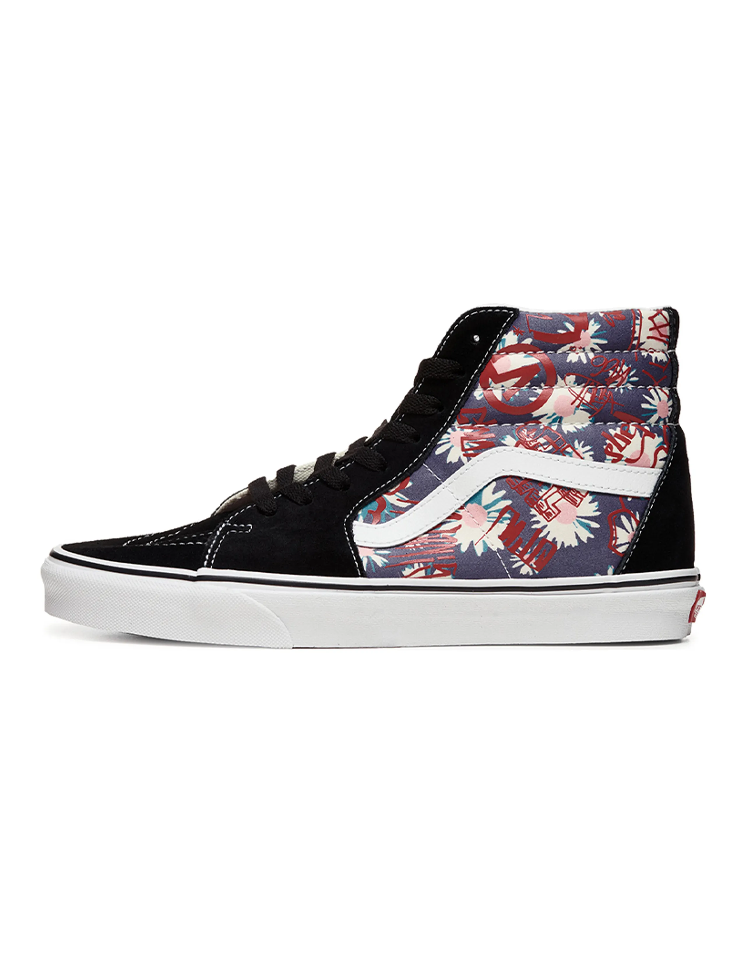 Vans SK8 HI Flowers Graffiti Unisex 'Black Blue Red'