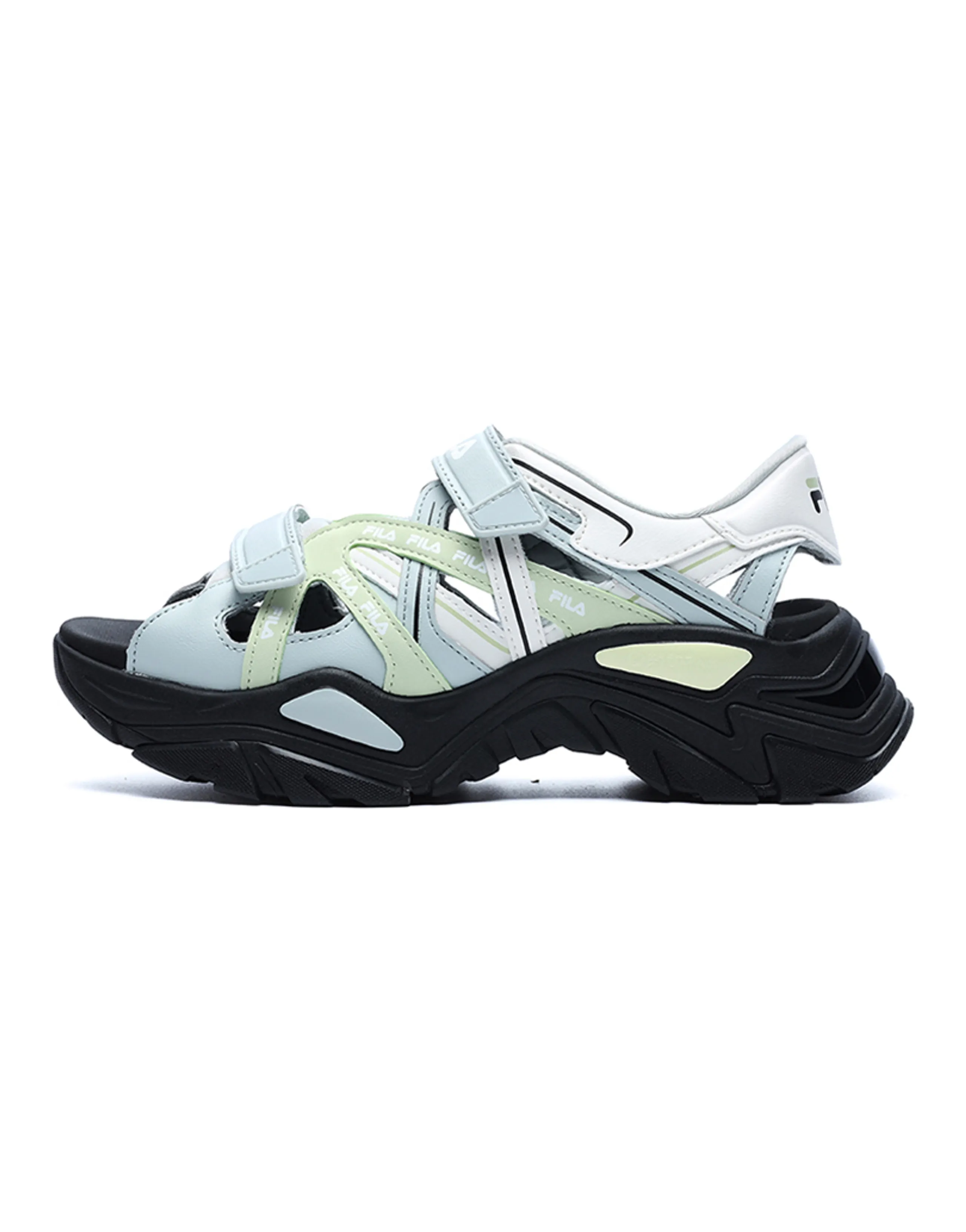 FILA Fishbone Beach Sandals Women's White/Green