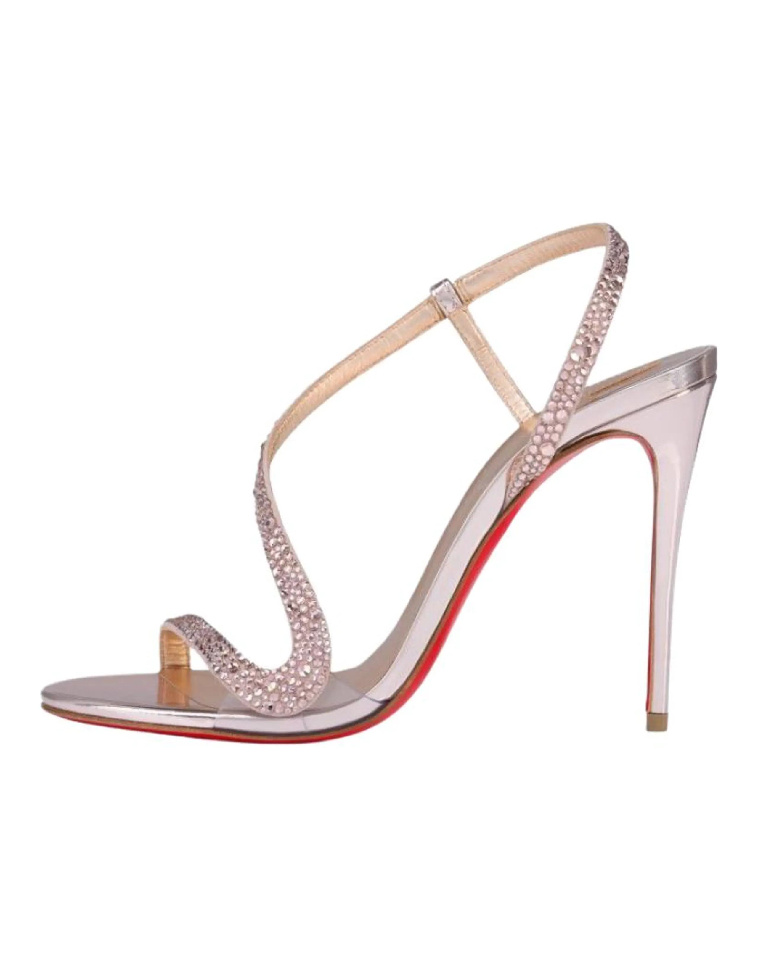 CL Rosalie Calfskin Open-Toe Slide One-Strap Sandals 10cm Women's Pink