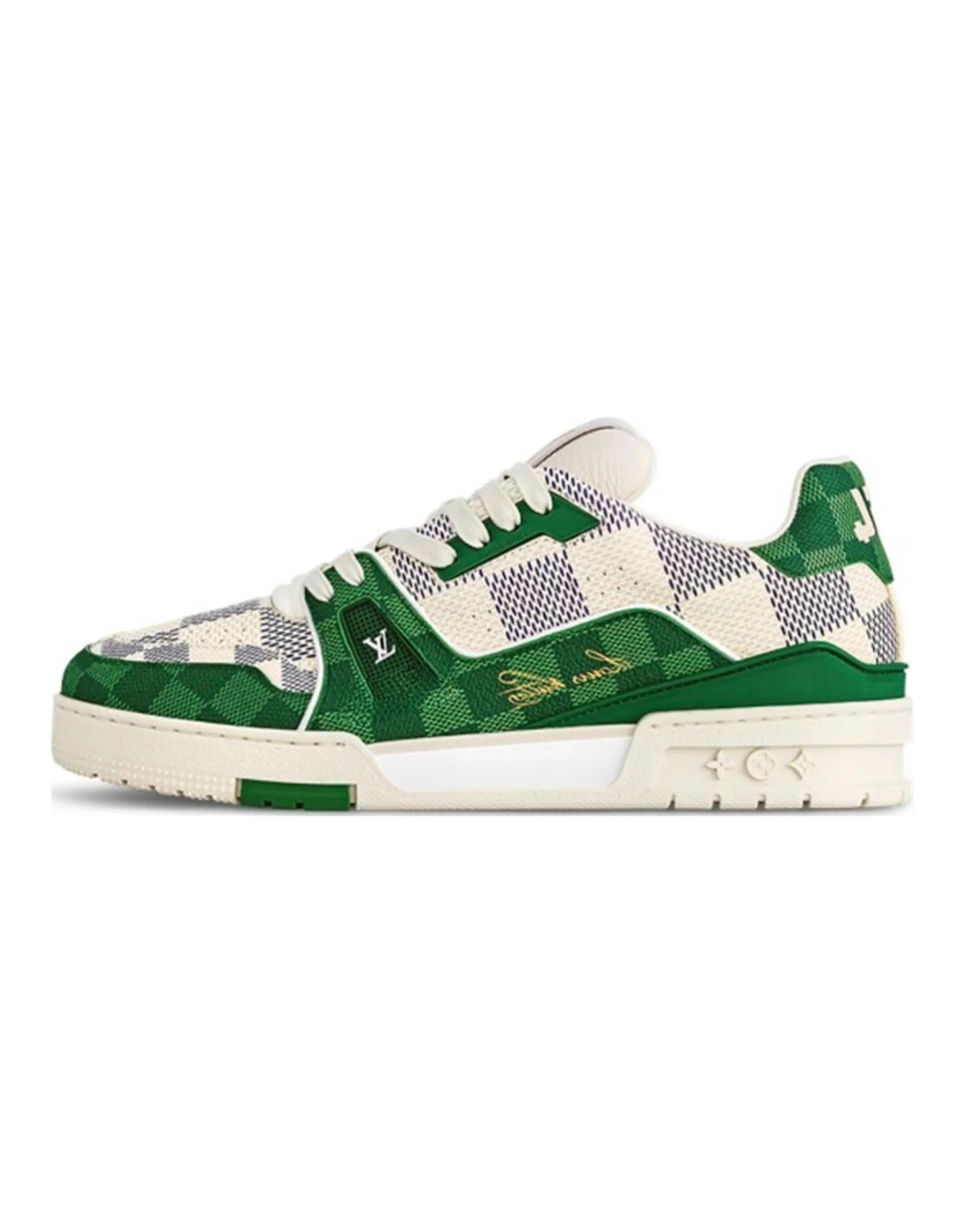 LOUIS VUITTON Trainer LV Low Top Skateboard Shoes Unisex White Green