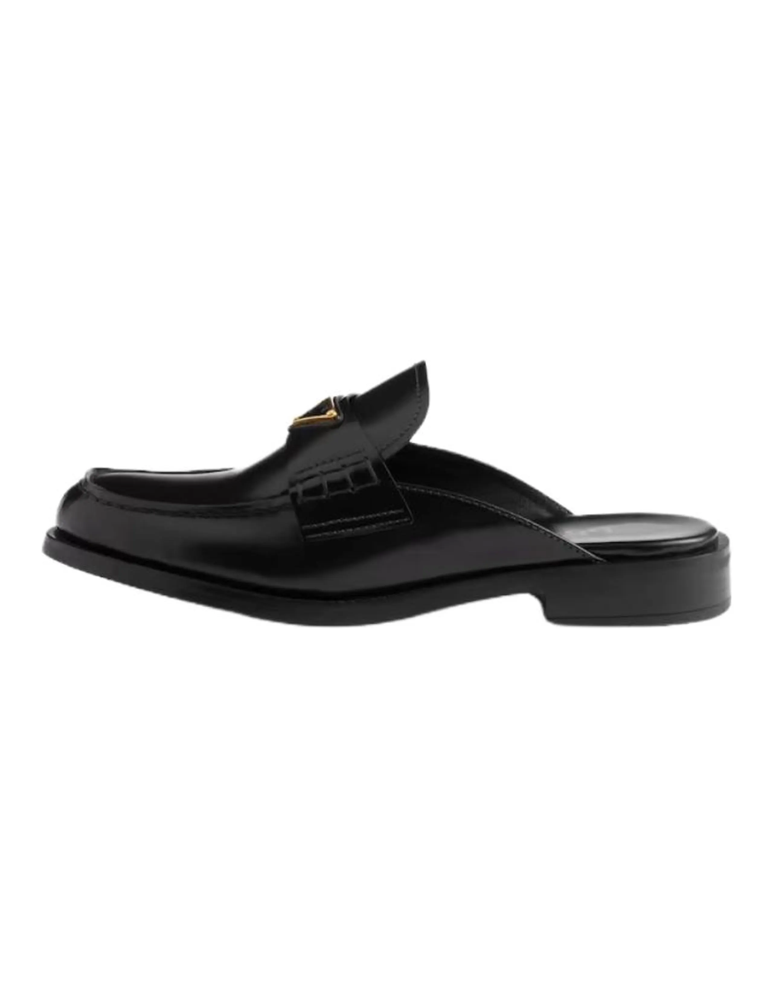 PRADA Calfskin Slip-On Mule Loafers Women's Black