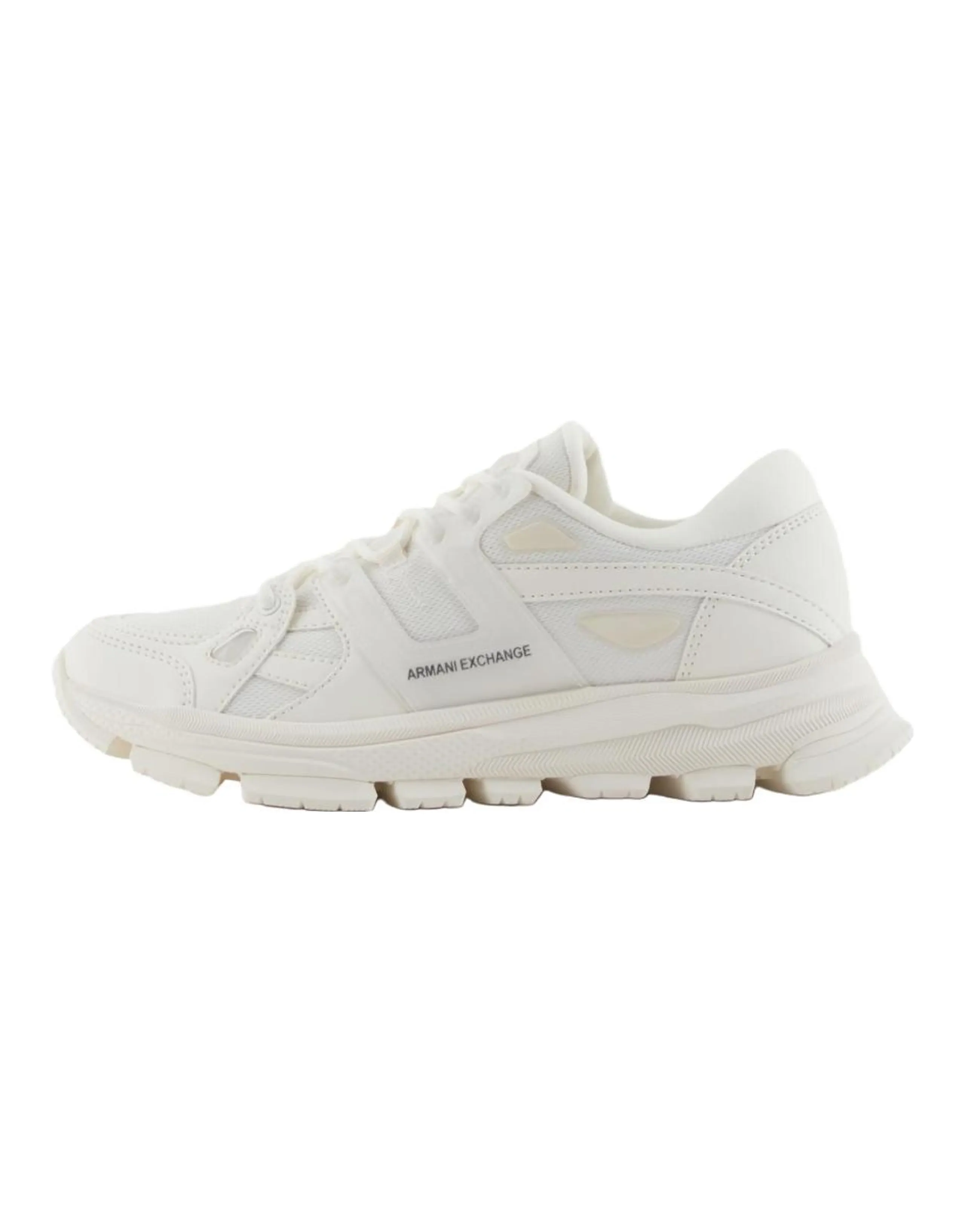 ARMANI EXCHANGE AE Platform Mesh Panel Lace-Up Low-Top Casual Shoes Men's White