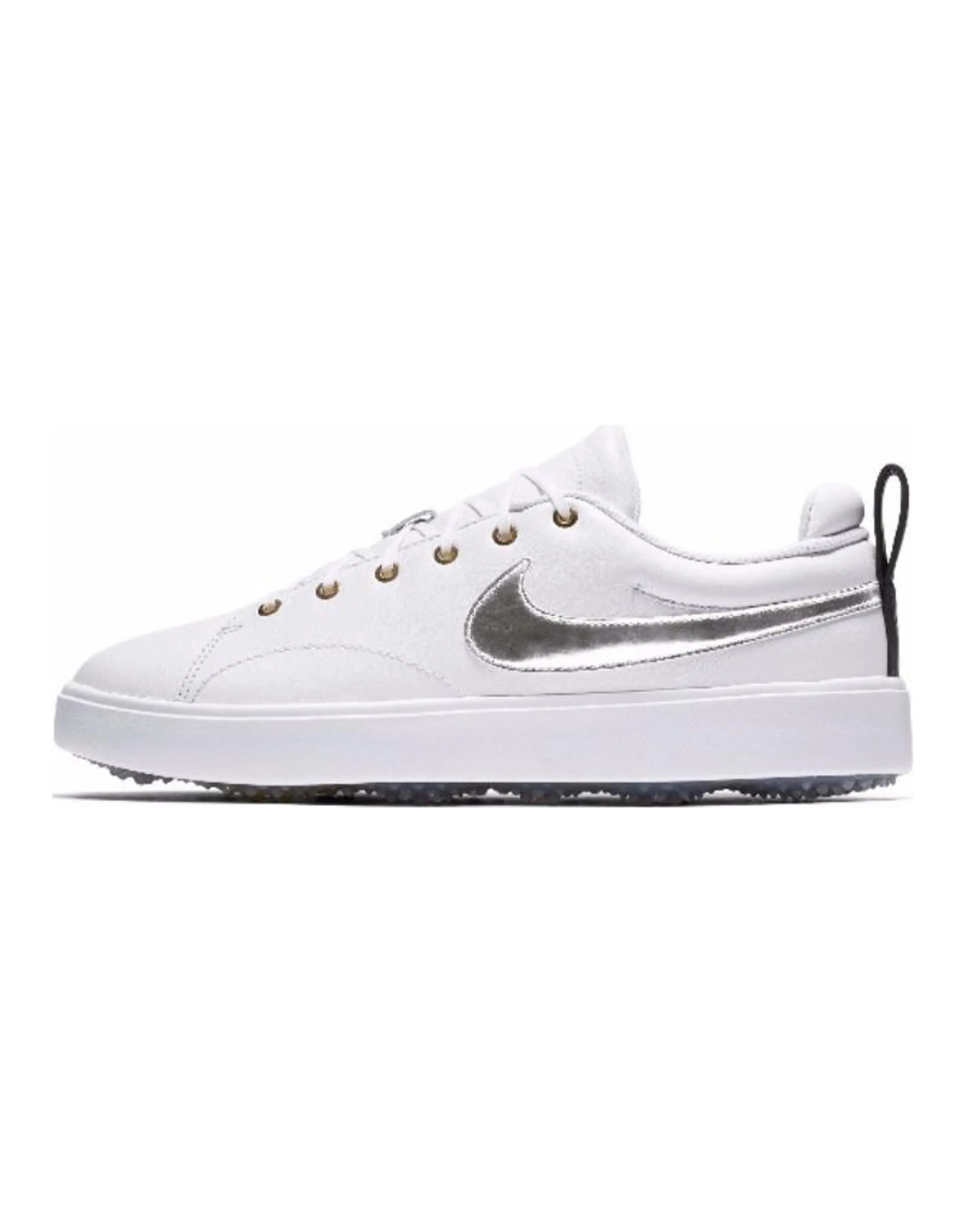 Nike Course Classic Golf Shoes Men Low-Top White Silver