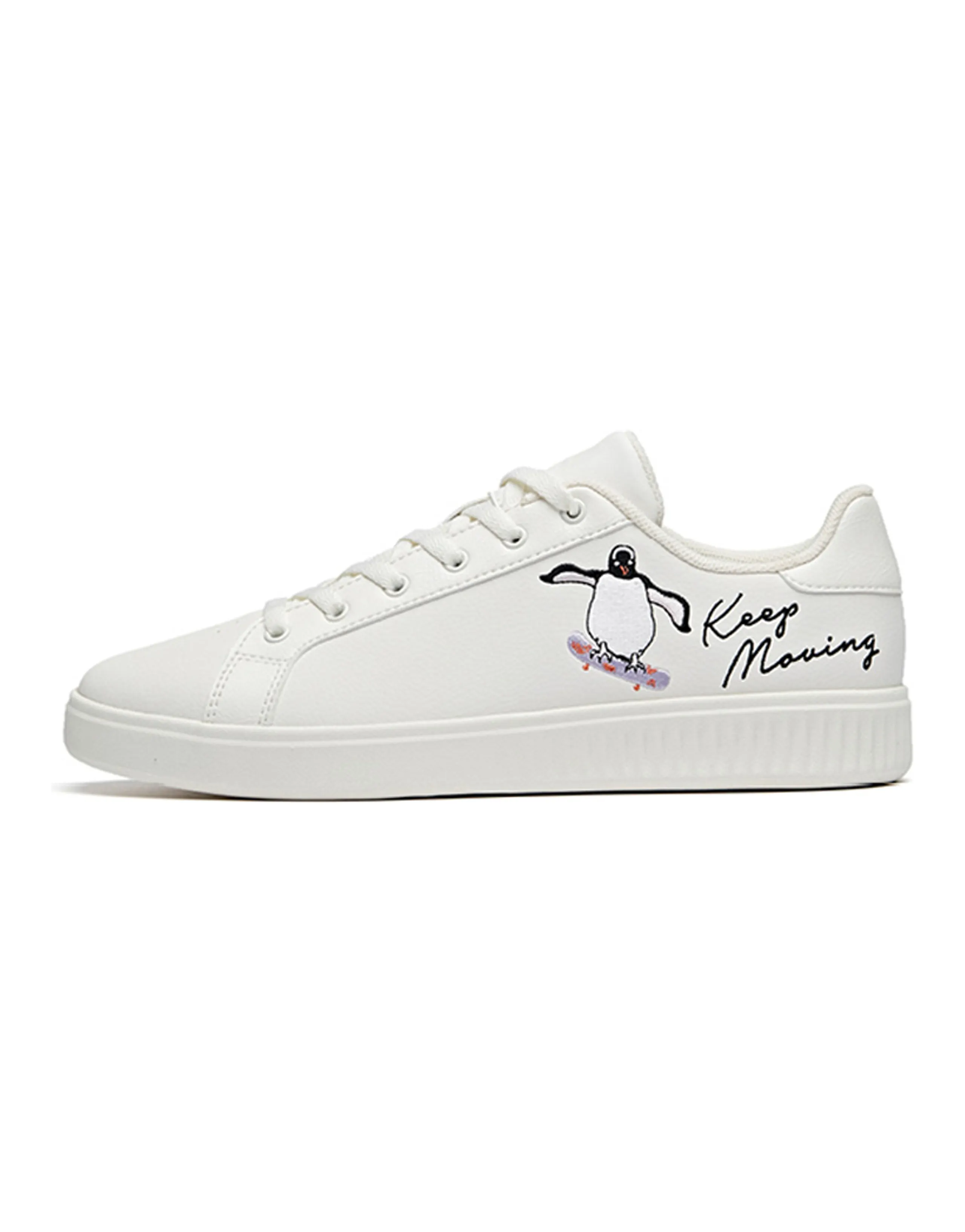 Anta Anti Slip Wear Resistant Low Top Skateboard Shoes Women's White Black