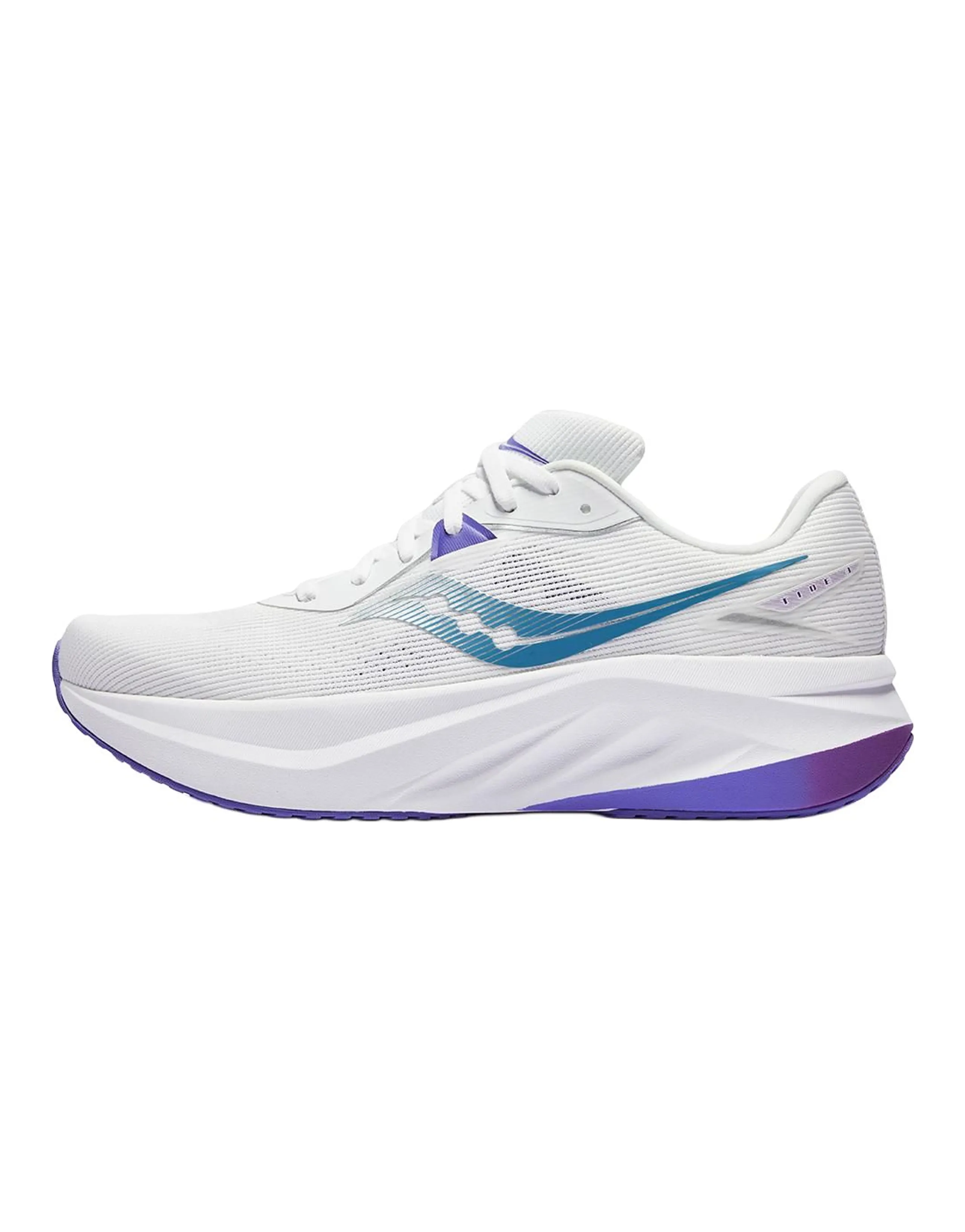 Saucony TIDE 3 Nylon Plate Comfort Soft Cushion Breathable Low-Top Training Sprint Running Shoes Unisex White Blue Purple