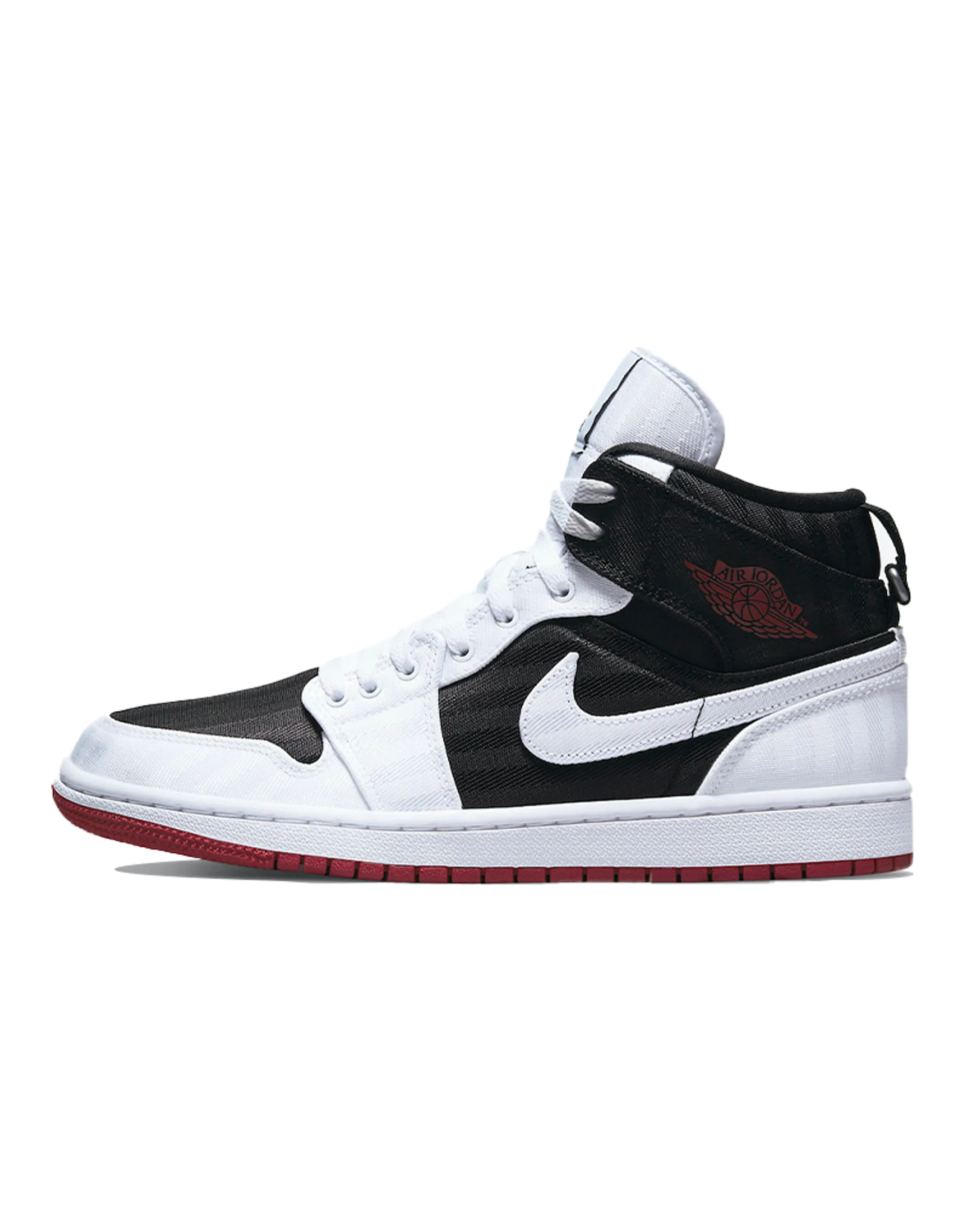JORDAN 1 Mid Se Utility Canvas White Black Gym Red Women's