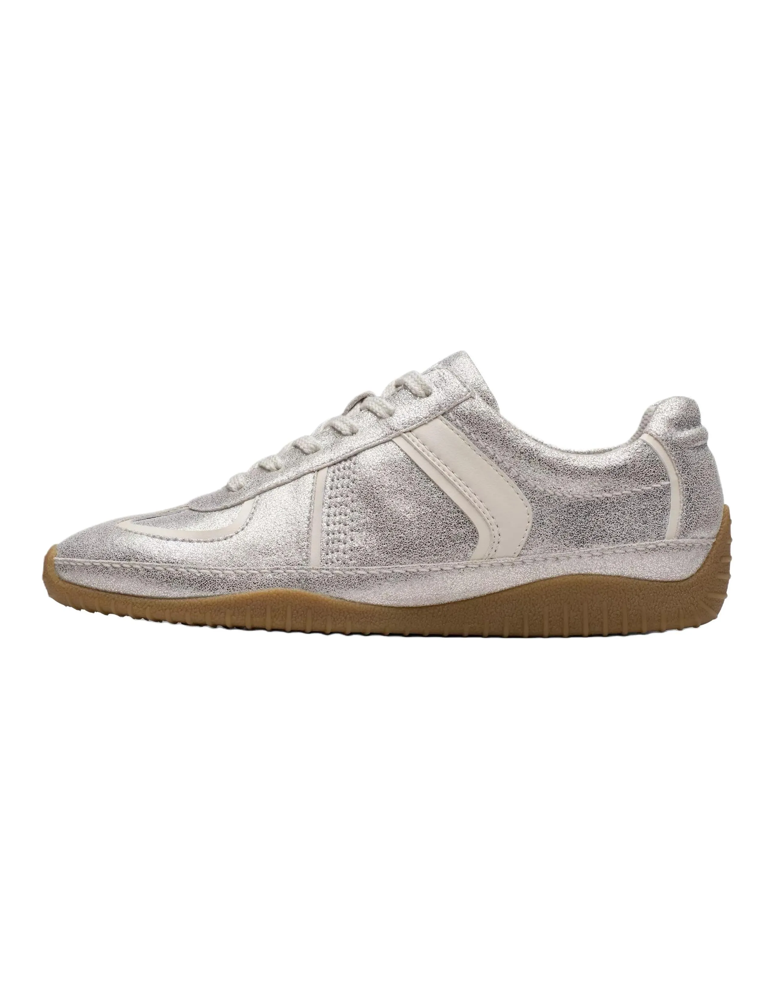 Clarks Meridor Lo Leather Lace-Up Fashion Low-Top Casual Shoes Women's Silver