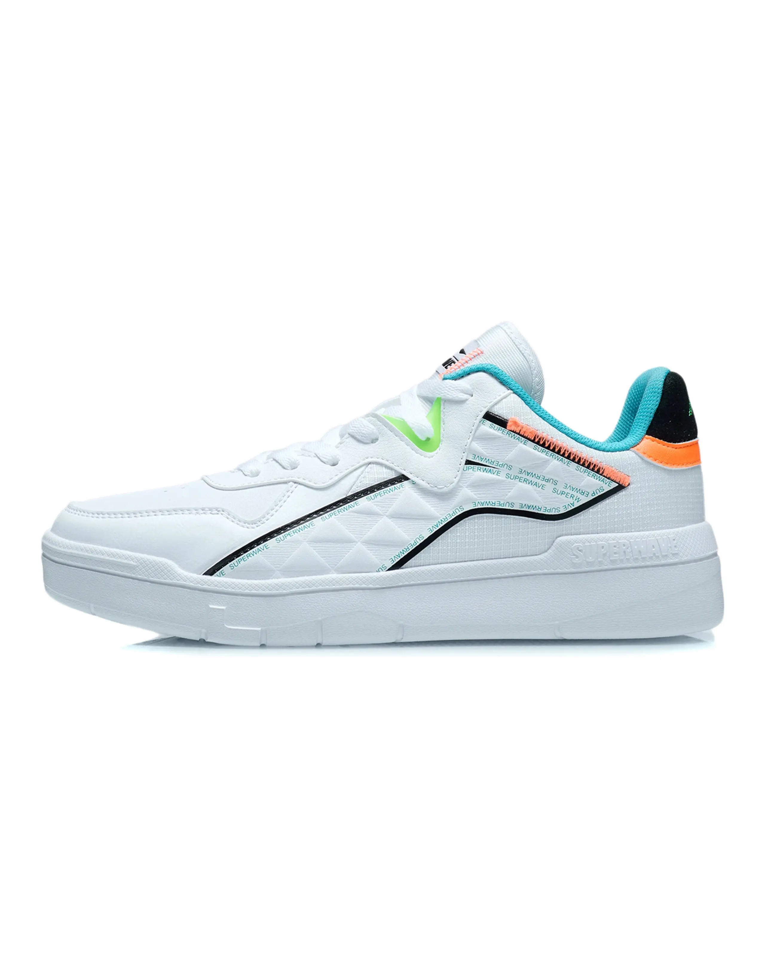 LiNing Wave Superwave Lite Anti-Slip Wear-Resistant Low-Top Skateboard Shoes White Black Blue