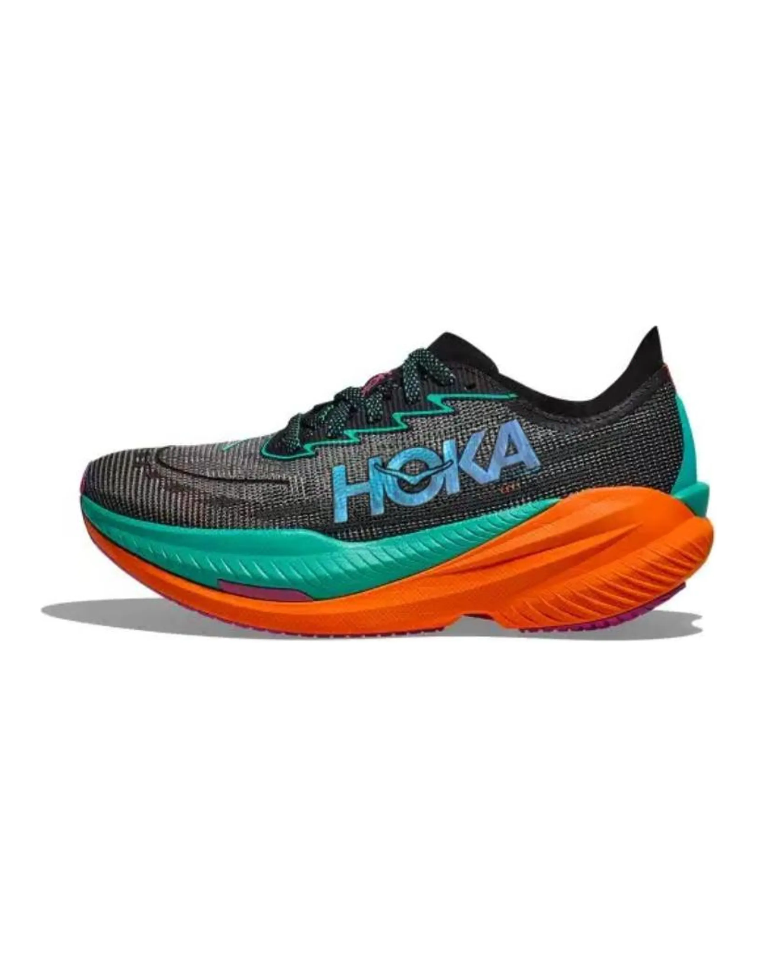 HOKA ONE ONE Mach X Slip Resistant, Abrasion Resistant, Rebound Resistant Low Top Running Shoes Men's Black