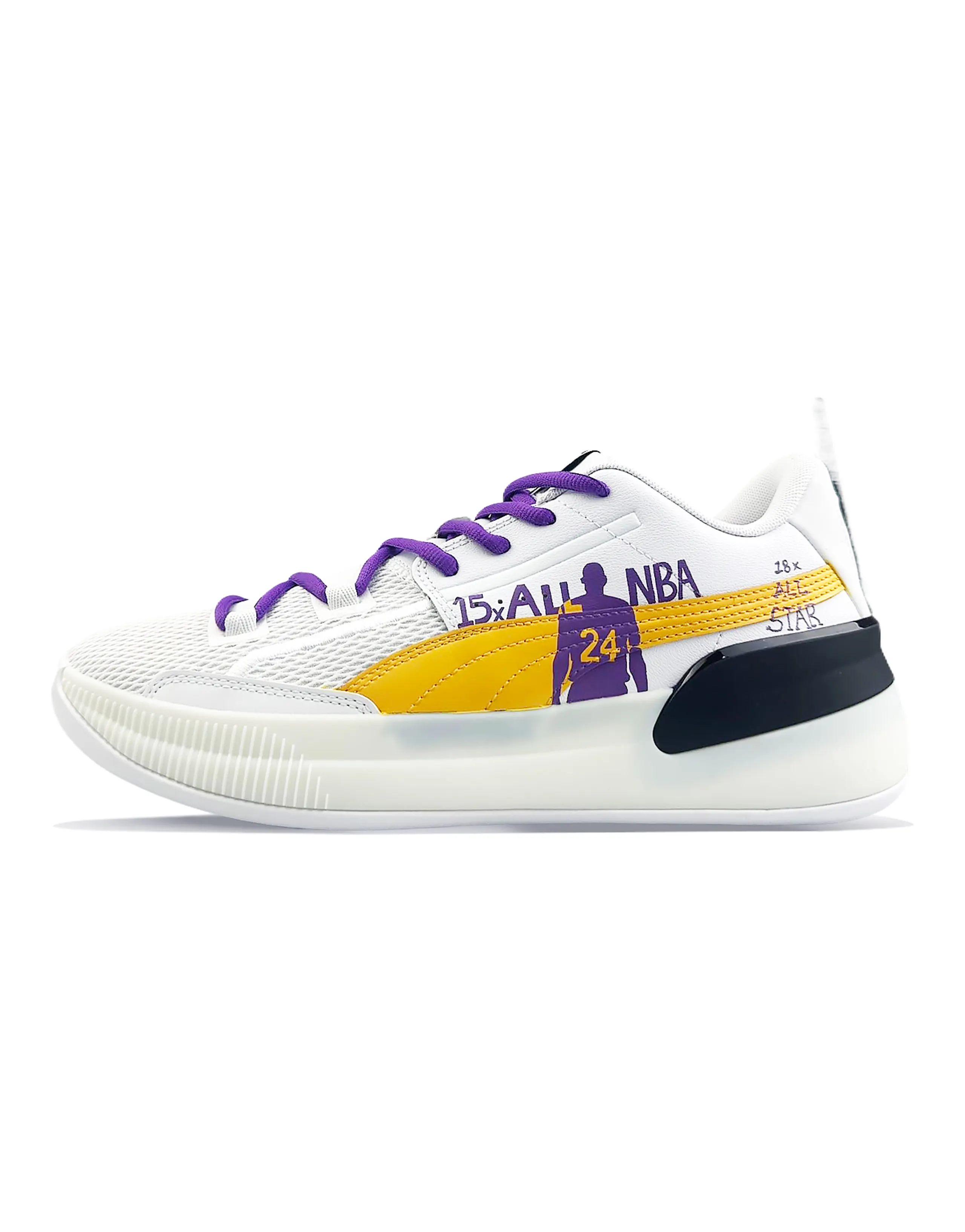 PUMA Clyde Hardwood Basketball Shoes Men Low-Top Yellow