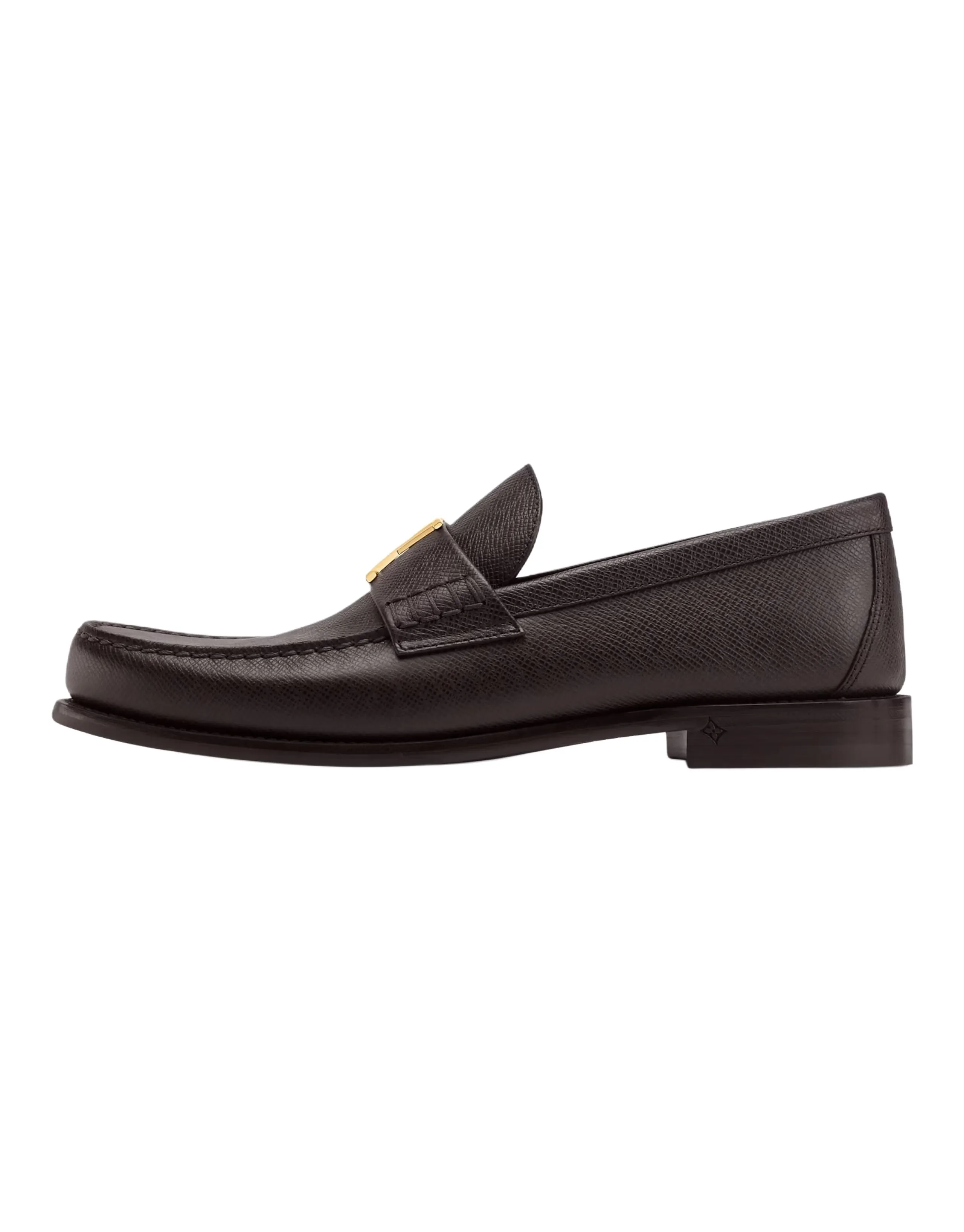 LOUIS VUITTON Major Leather Slip-On Loafers Men's Brown