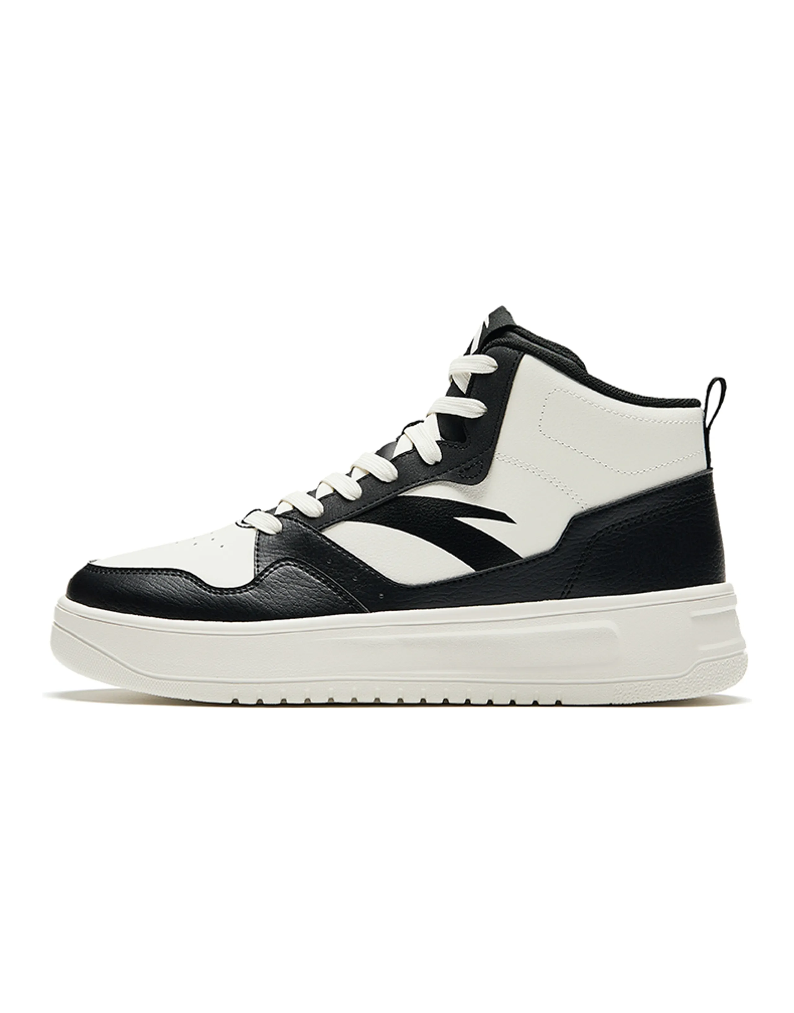 Anta Height Increasing Lightweight High-Top Skateboard Shoes Men's White Black