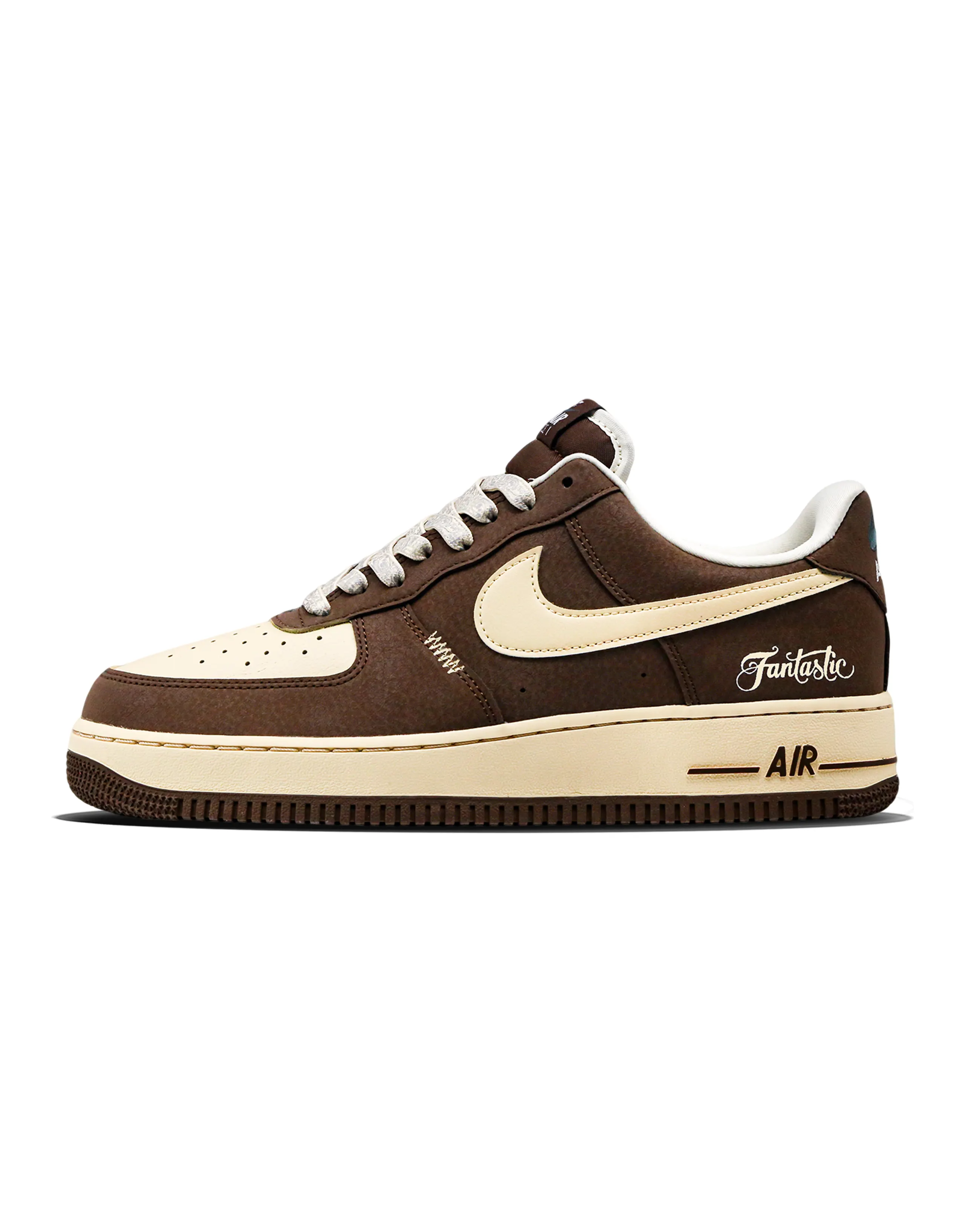 Custom Sneakers Nike Air Force 1 Whisper Comfortable Versatile Wear-Resistant Low-Top Board Shoes Unisex Brown Yellow