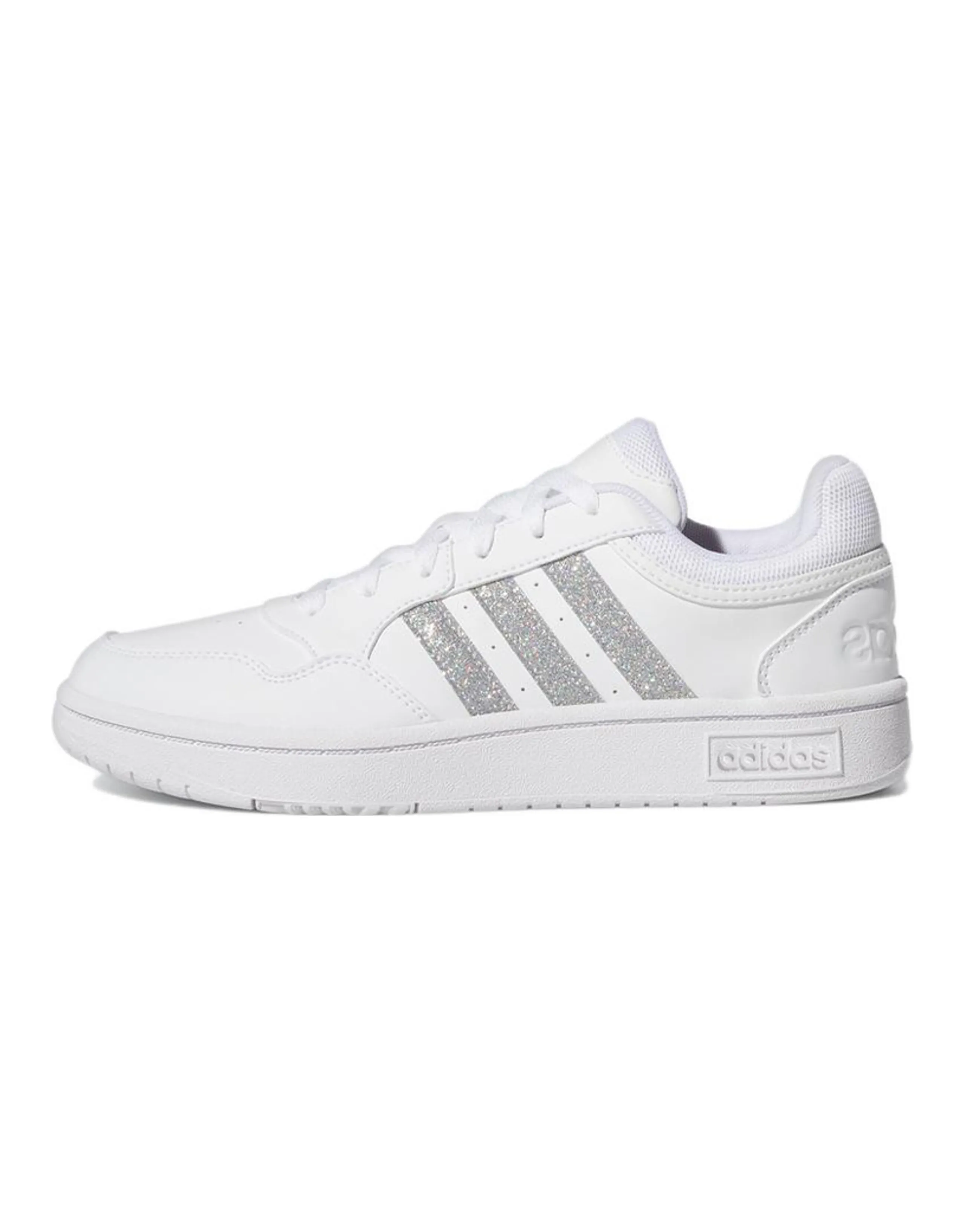 Adidas Neo Hoops 3.0 Low Cut Tennis Shoes 'White Silver Metallic' Women's