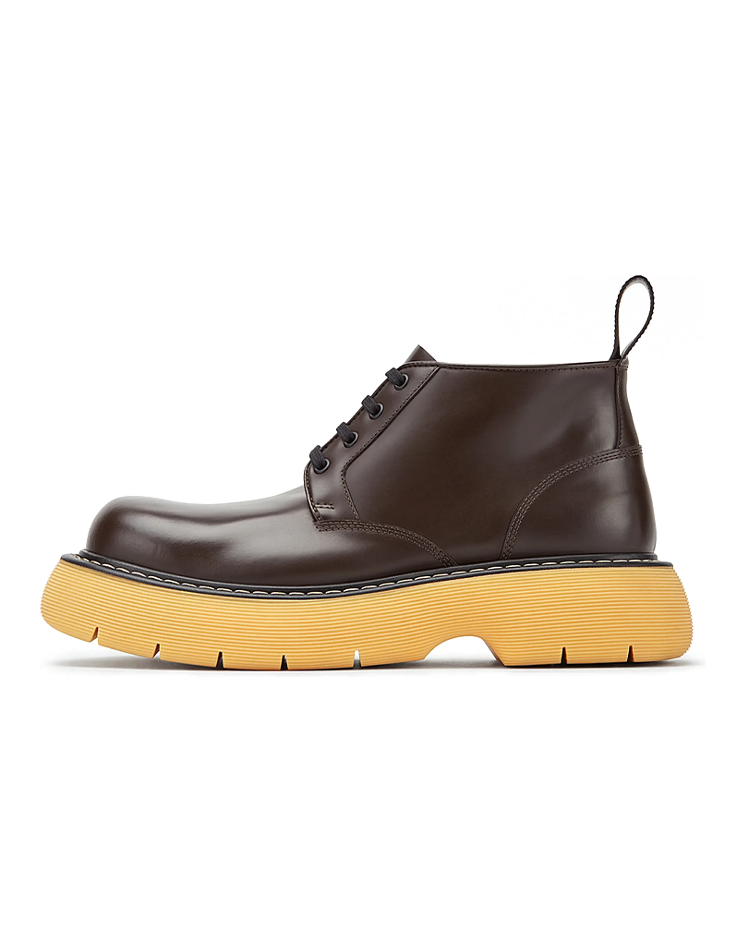 Bottega Veneta BV The Bounce Full-Grain Leather Ankle Martin Boots Men's Dark Brown