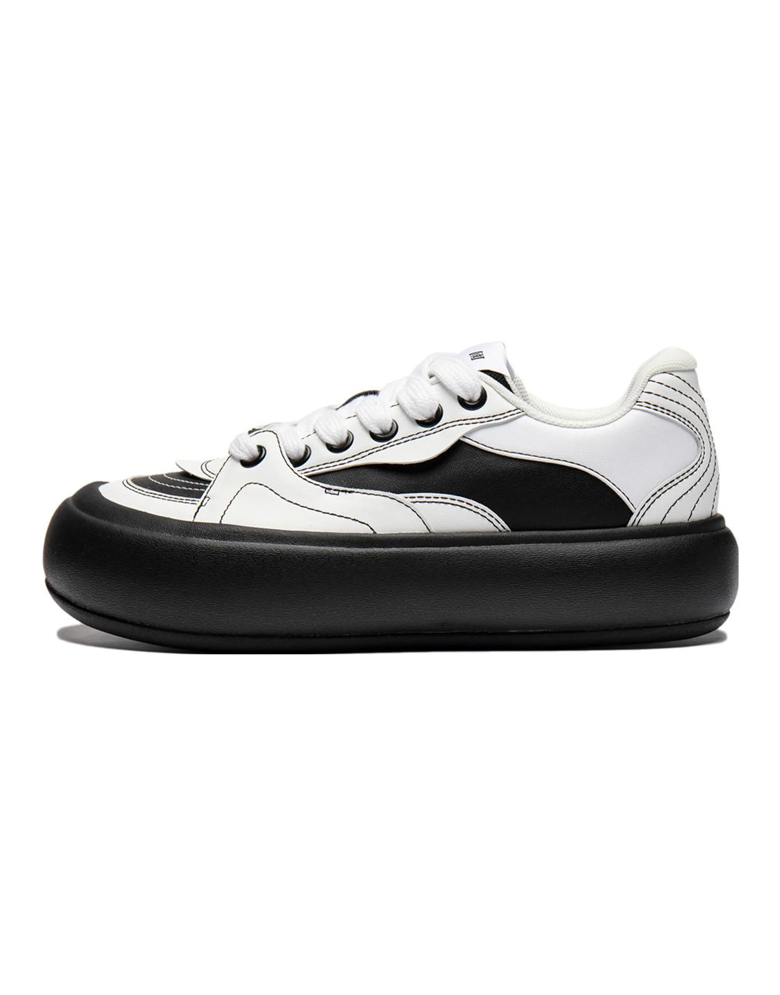 LiNing Puff Platform Cushioning Low-Top Skateboard Shoes Women's White Black