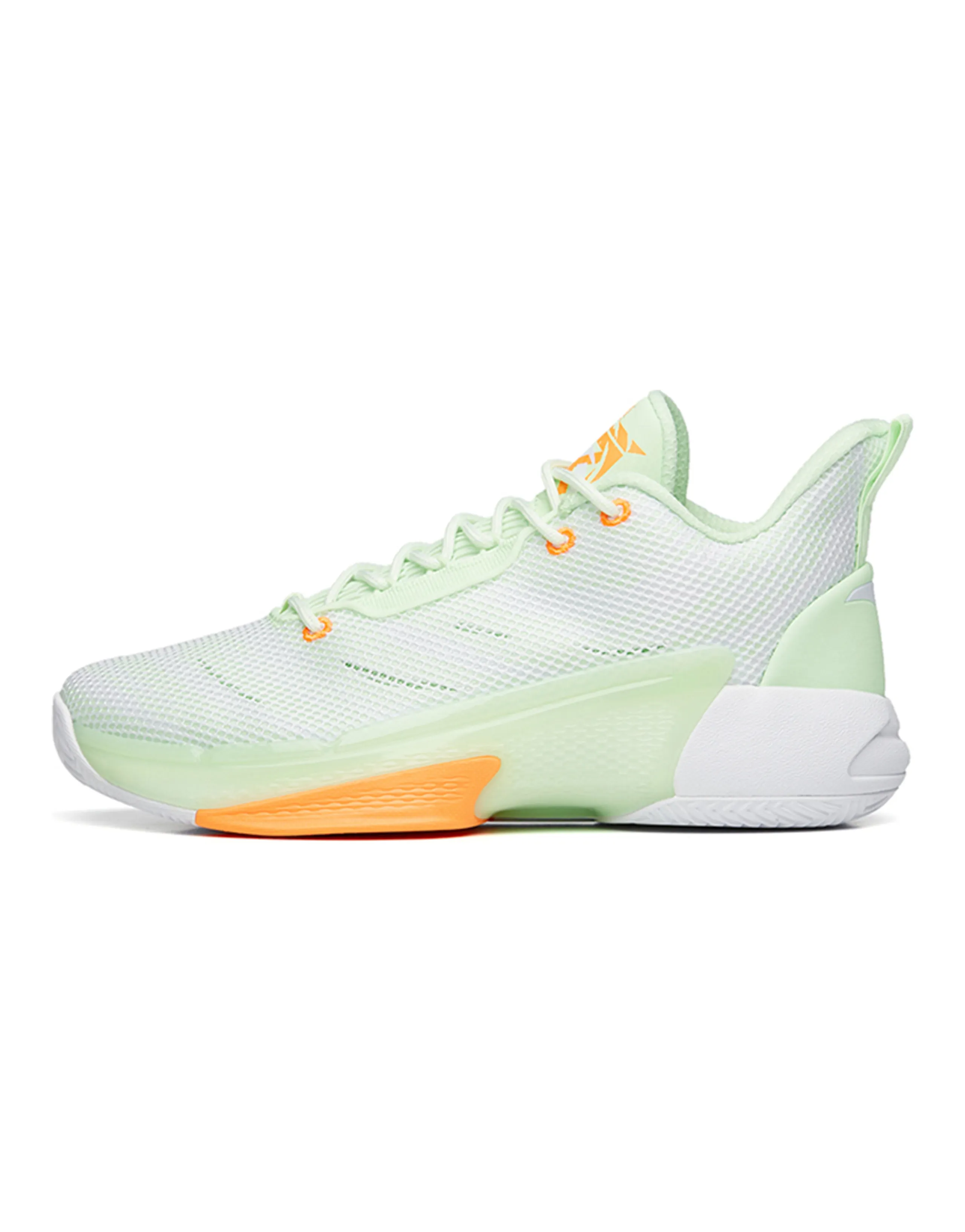 Anta Attack 4 Abrasion Resistant Rebound Mid-Top Performance Basketball Shoes Men's White Green Orange