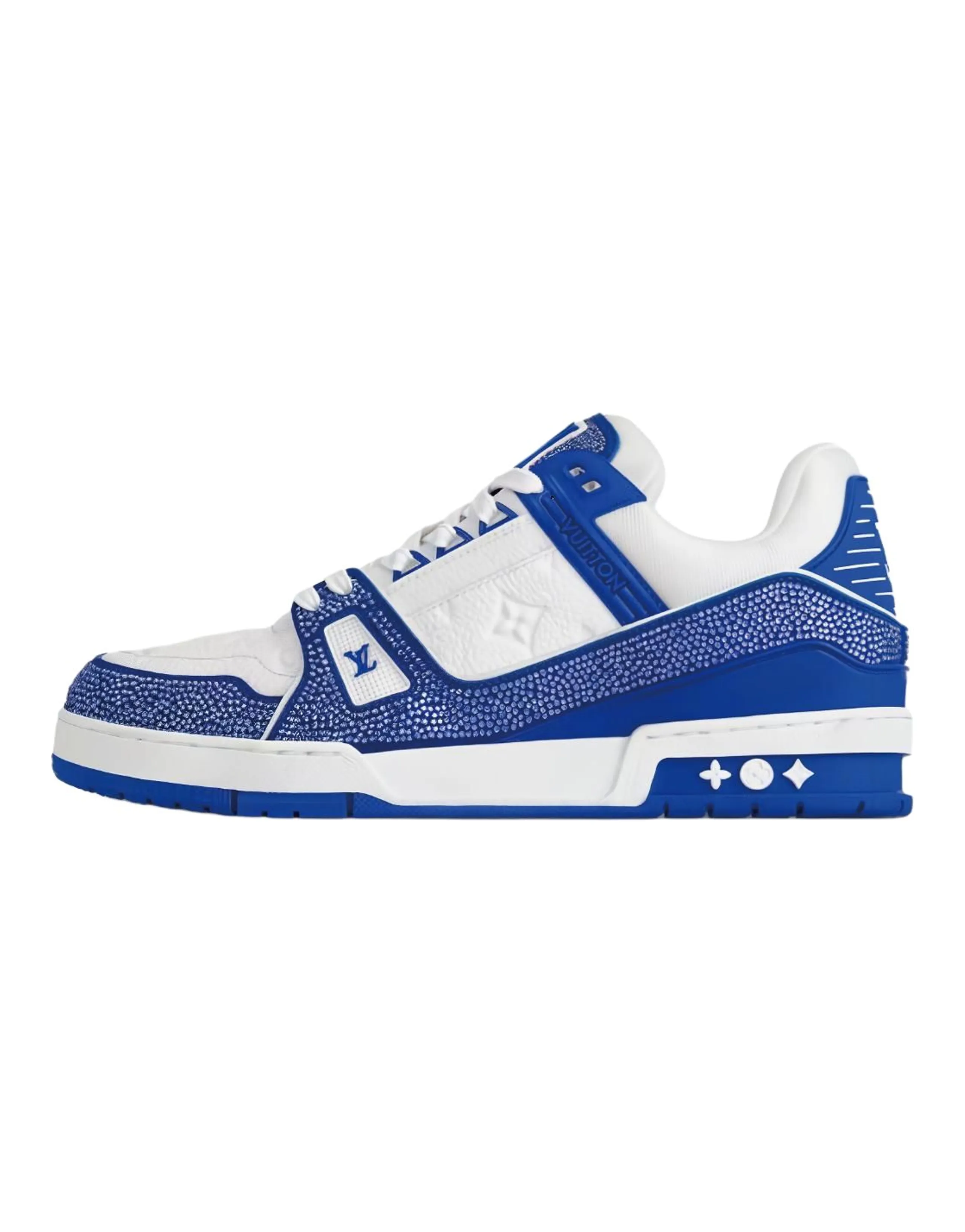 LOUIS VUITTON Trainer Round-Toe Lace-Up Wear-Resistant Low-Top Sneakers Men's Blue