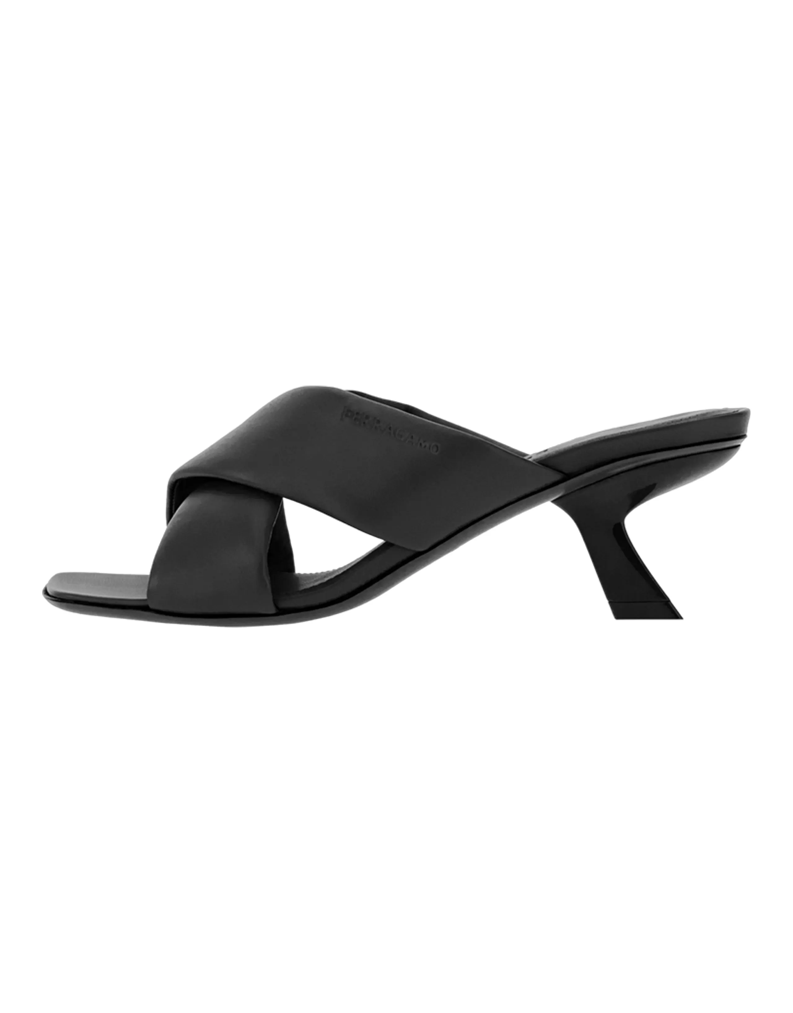 FERRAGAMO Cross Strap Slide Sandals Women's Black