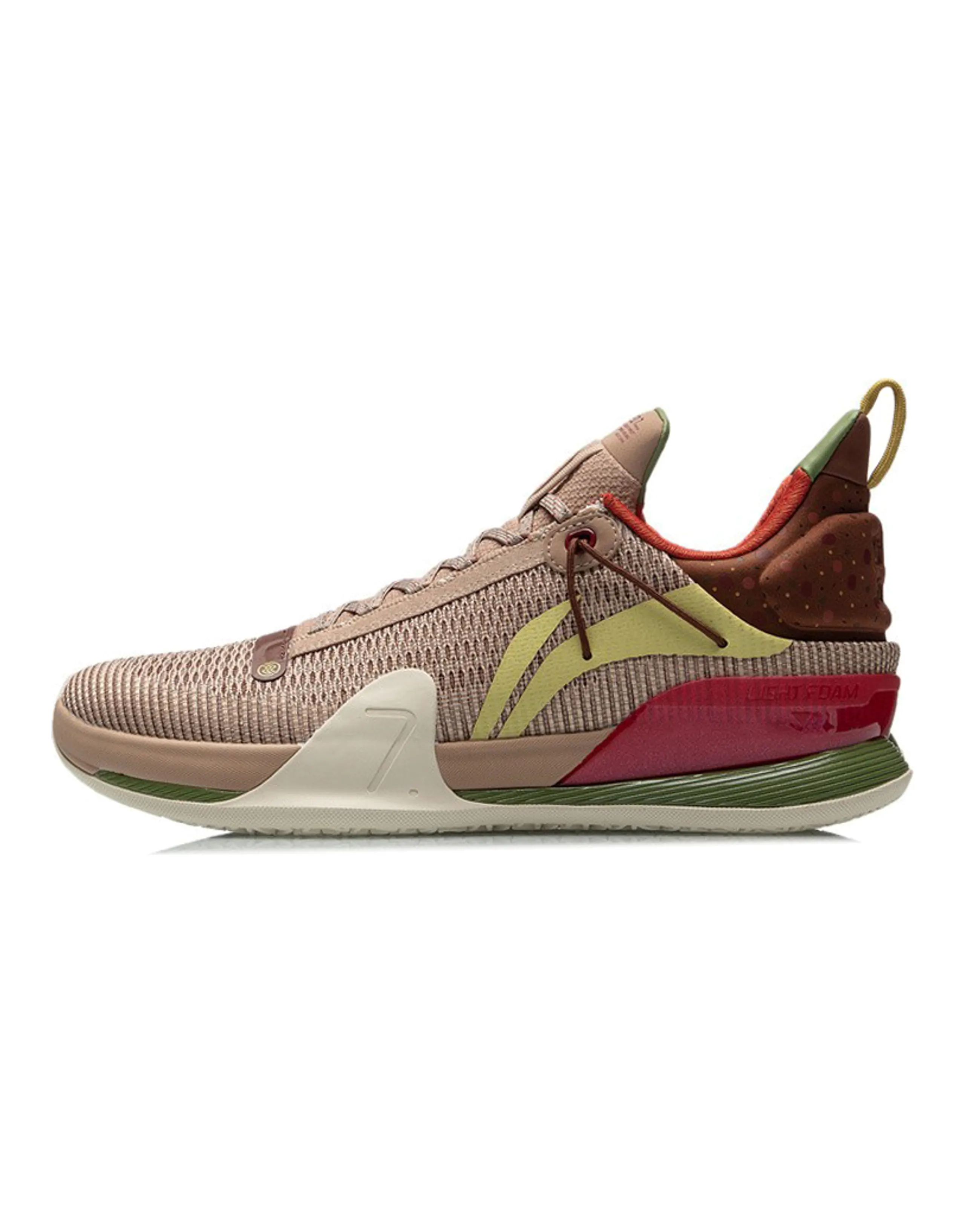 LiNing Blitz 7 Premium Premium Cushioning Anti-Slip And Wear-Resistant Rebound Low-Top Basketball Shoes Light Taupe