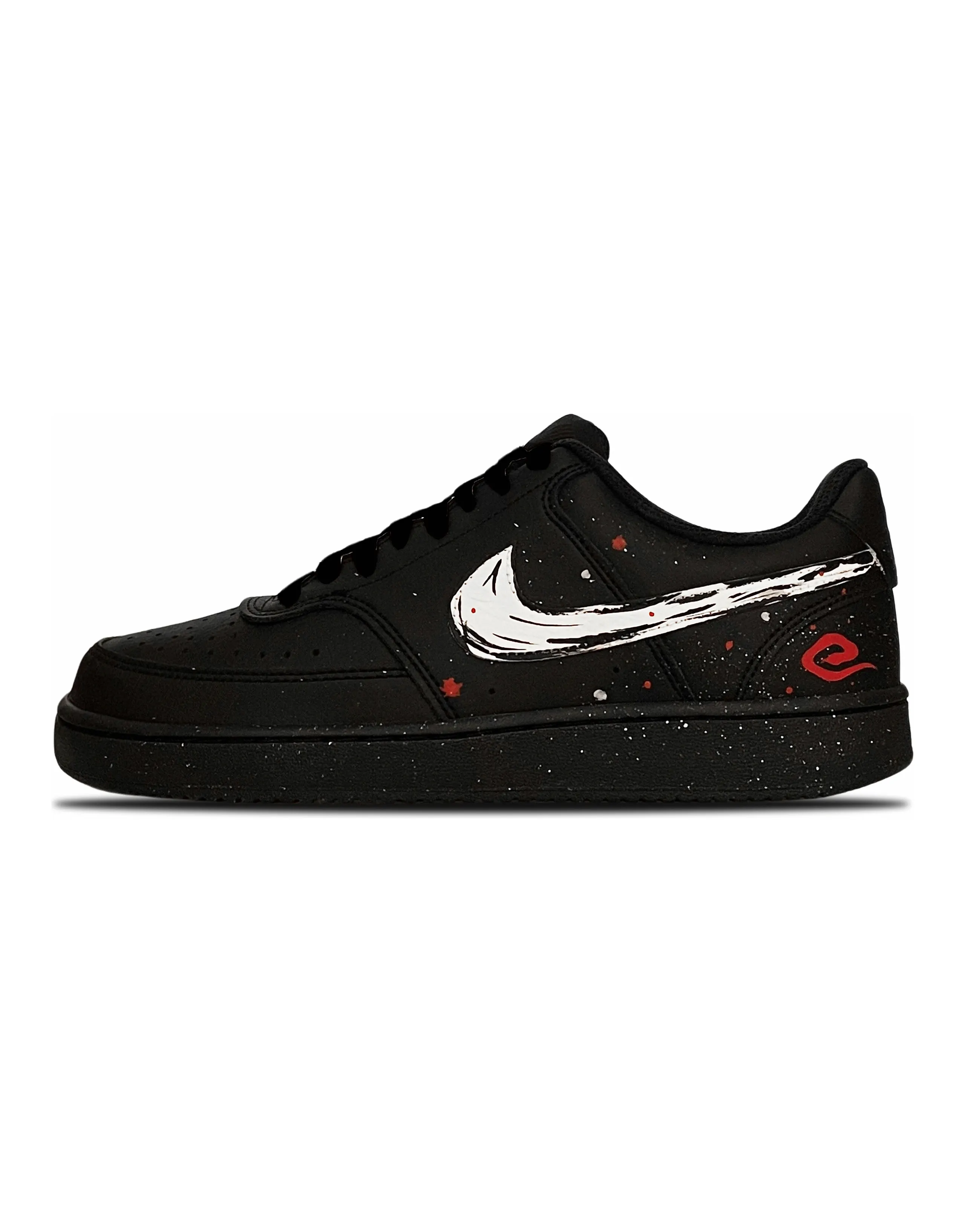 Nike Court Vision Low Anti Slip Wear Resistant Low Top Skateboard Shoes Men's Black