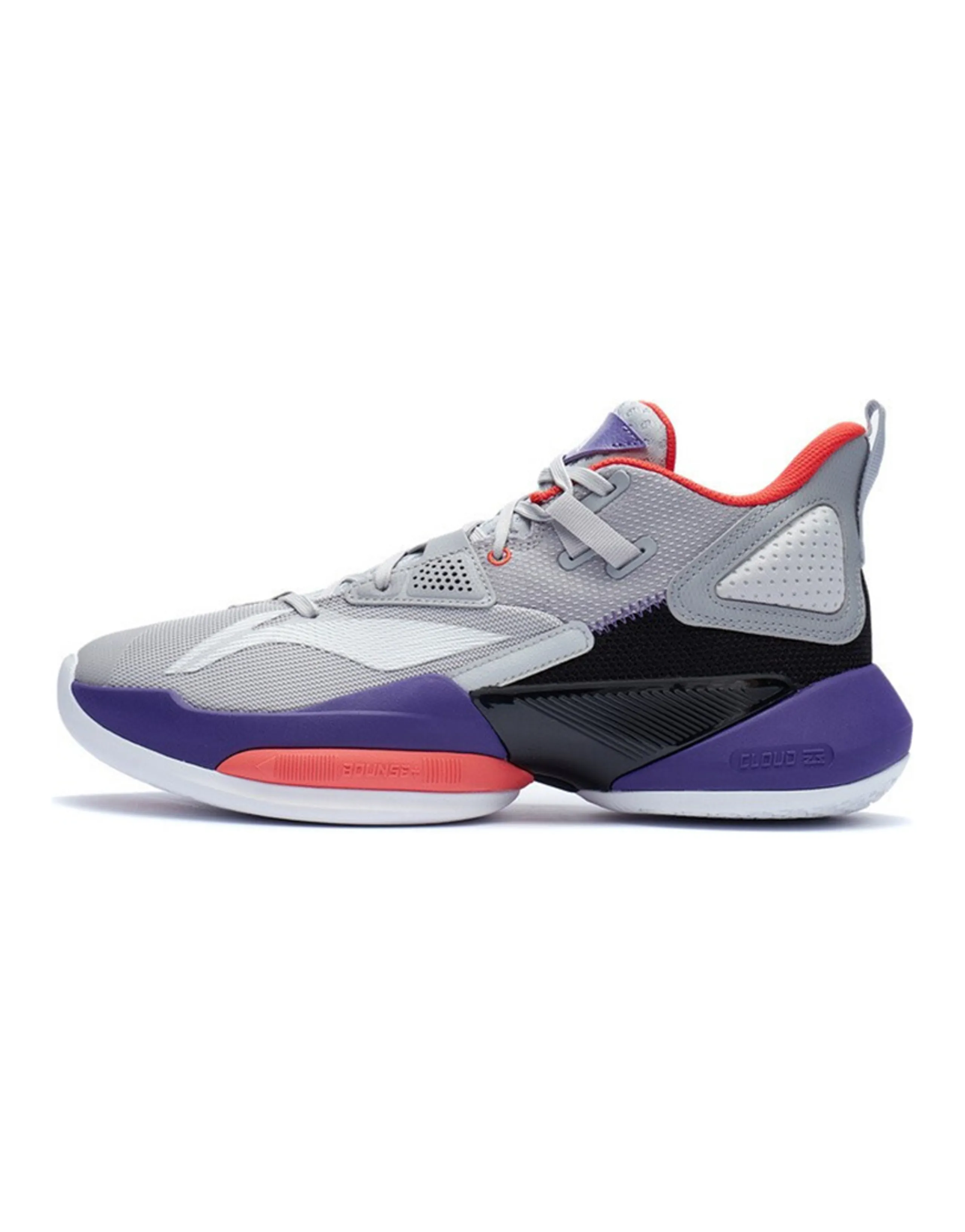 LINING Power 8 Basketball Shoes Men Mid-Top Microcrystalline Gray/Black/Blue