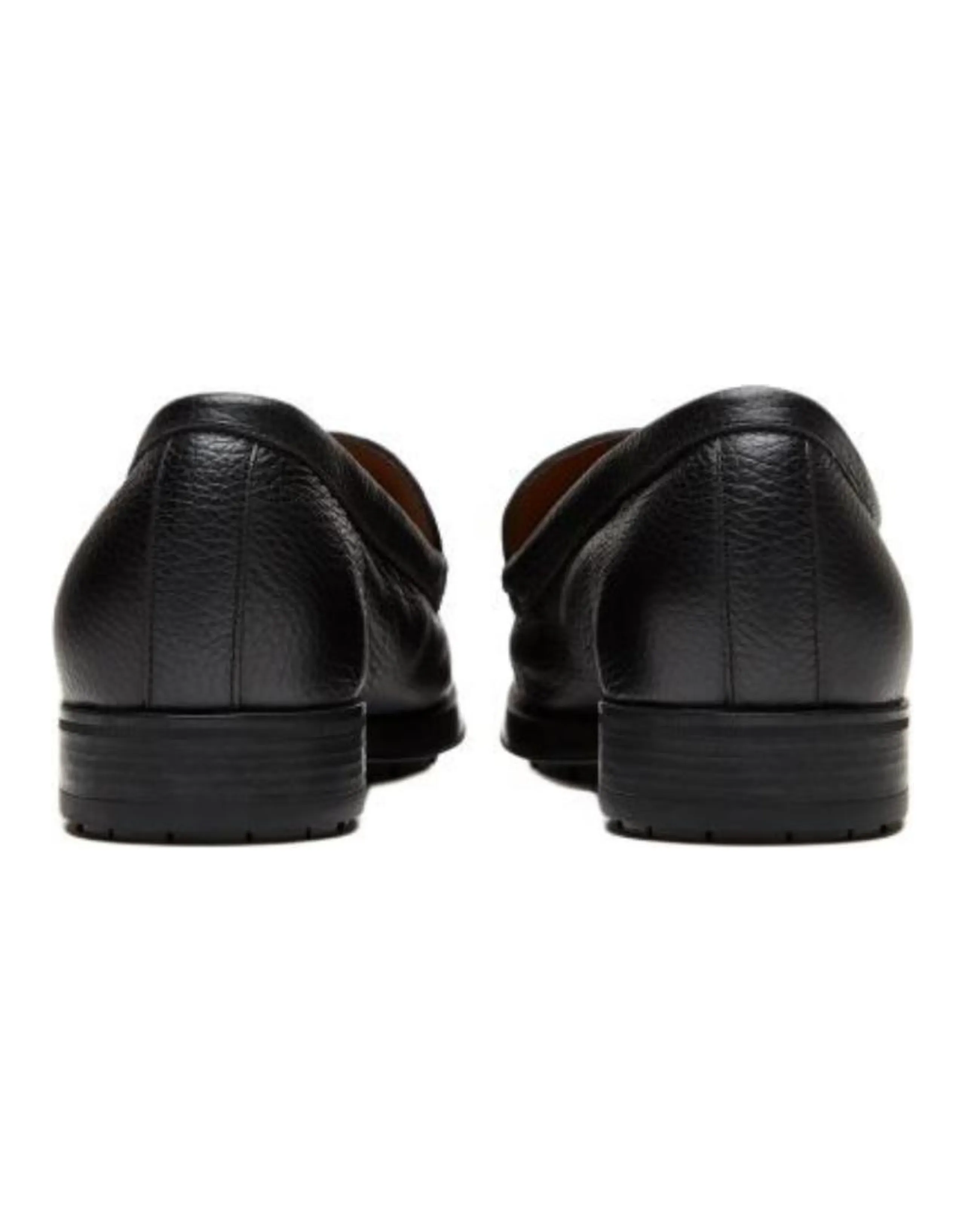 BALLY Calfskin Leather Round Toe Slip-On Flat Loafers Men's Black