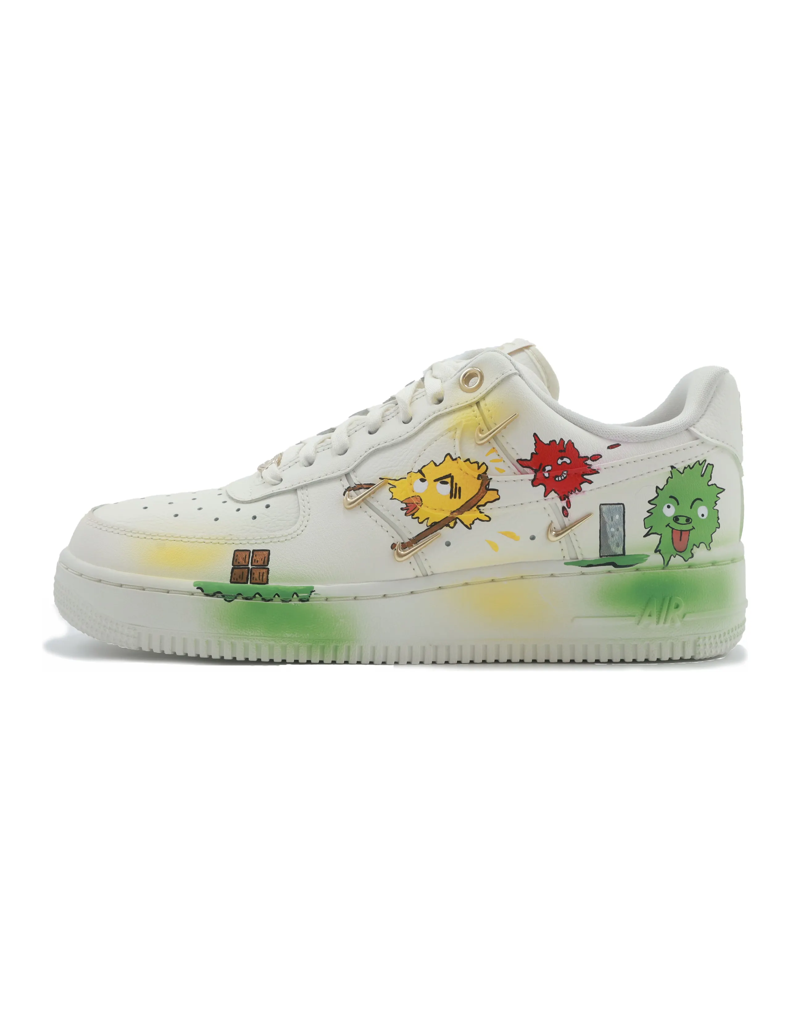 Custom Sneakers: Nike Air Force 1 'Monster Tale' Wear-Resistant Low-Top Skate Shoes Women's