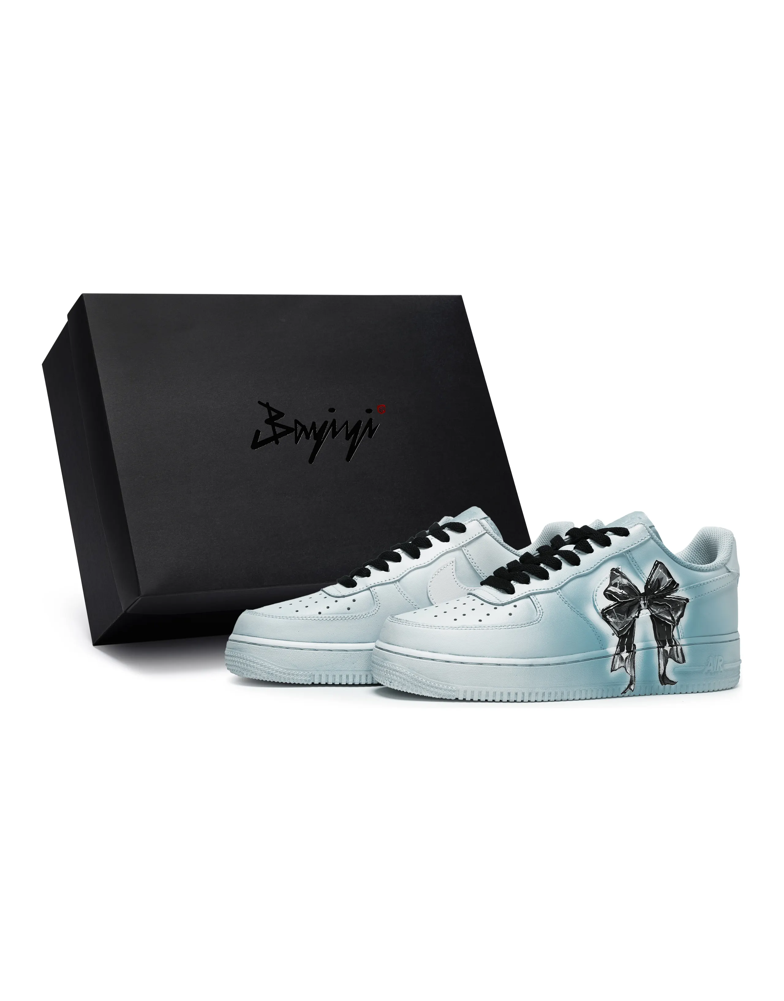 Nike Air Force 1 LOW 811 Manufacturing JK Girlish Blue Special Shoe Box Low-Top Skateboard Shoes GS Blue Black