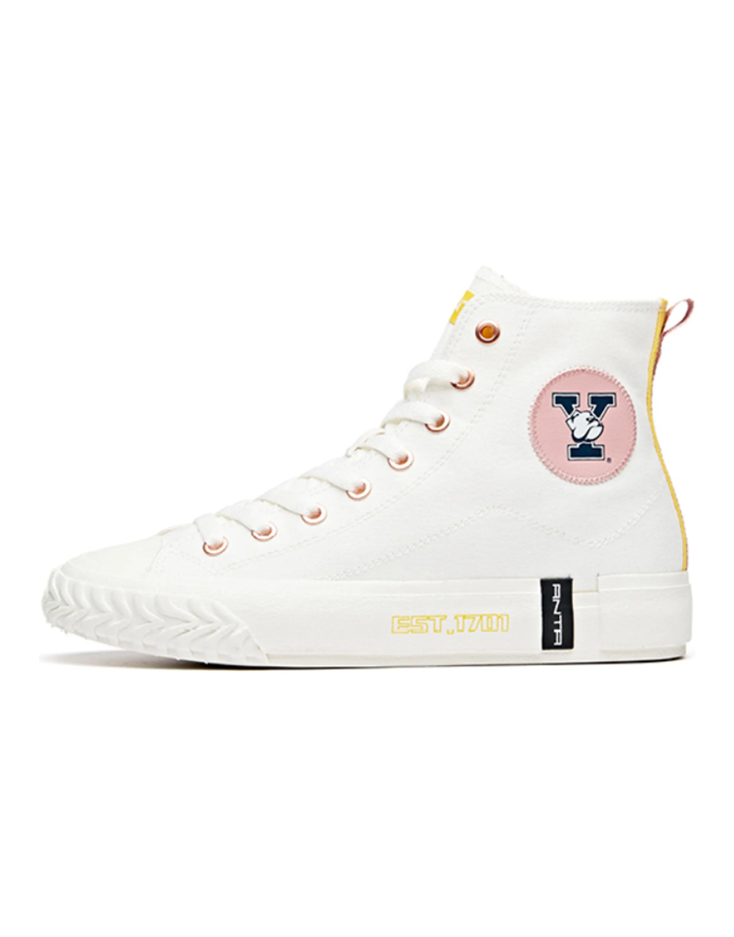 YELU x Anta Non-slip Lightweight High-Top Canvas Shoes Women's Milk White