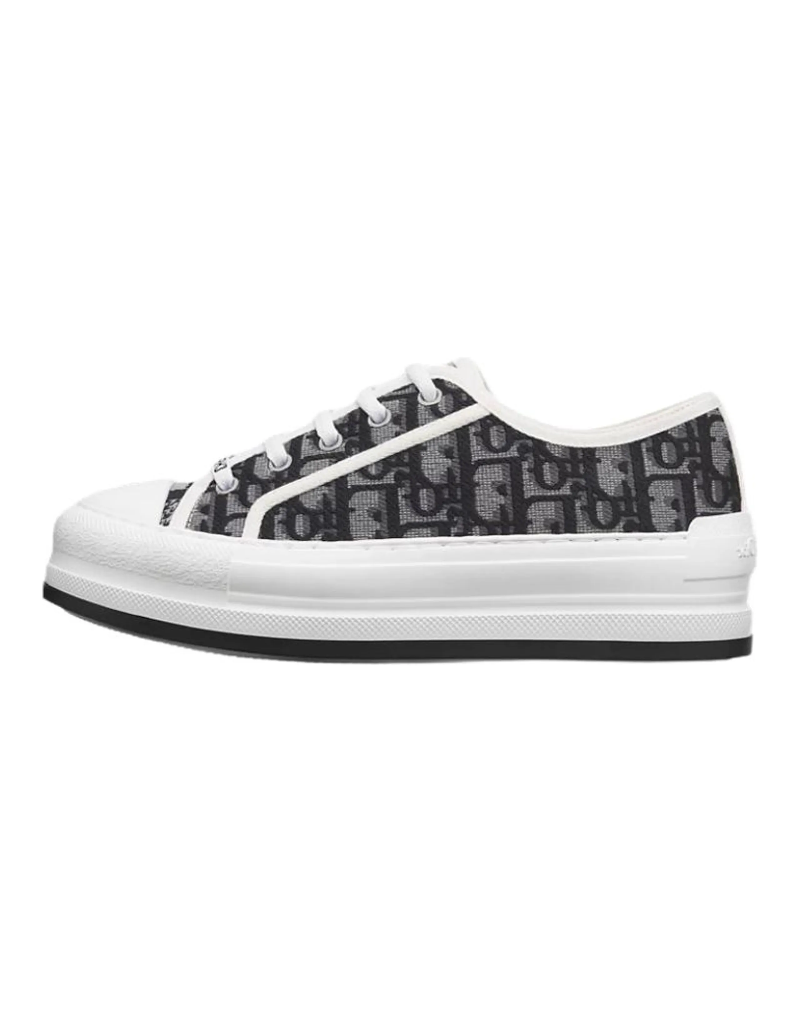 DIOR Walk'n'Dior Round-Toe Lace-Up Low-Top Canvas Shoes Women's Black