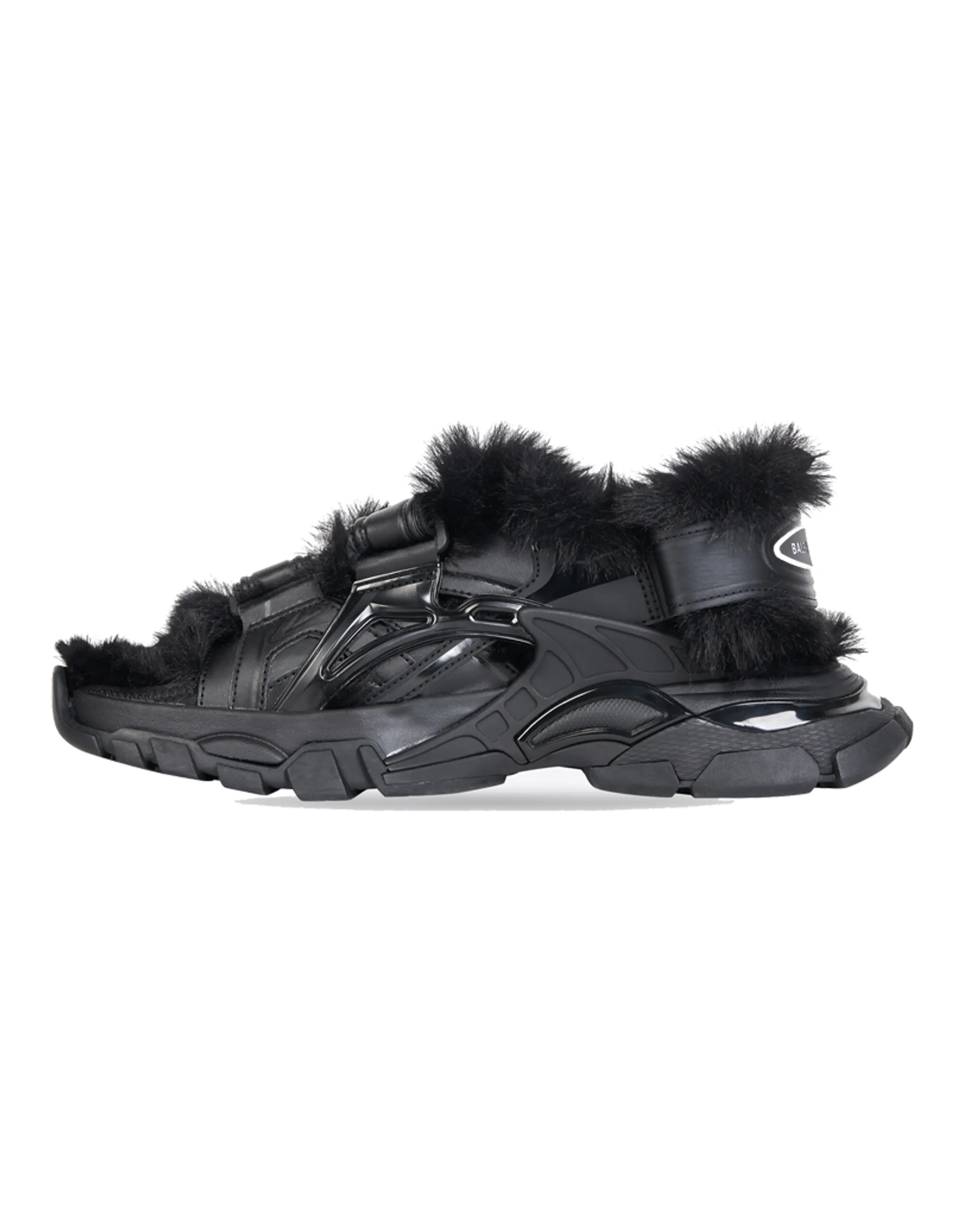 Balenciaga Track Sandal Fake Fur Black