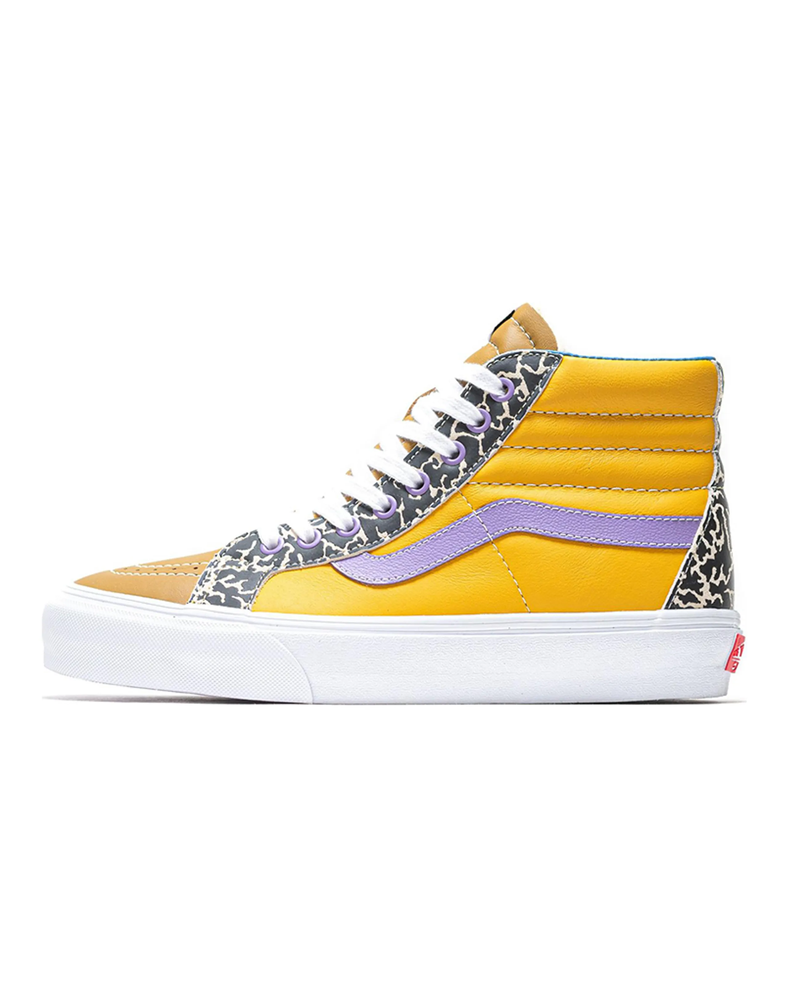Vans Vault Sk8-Hi Reissue EF VLT LX Cow Print Comfortable Lightweight High-Top Skateboard Shoes Brown