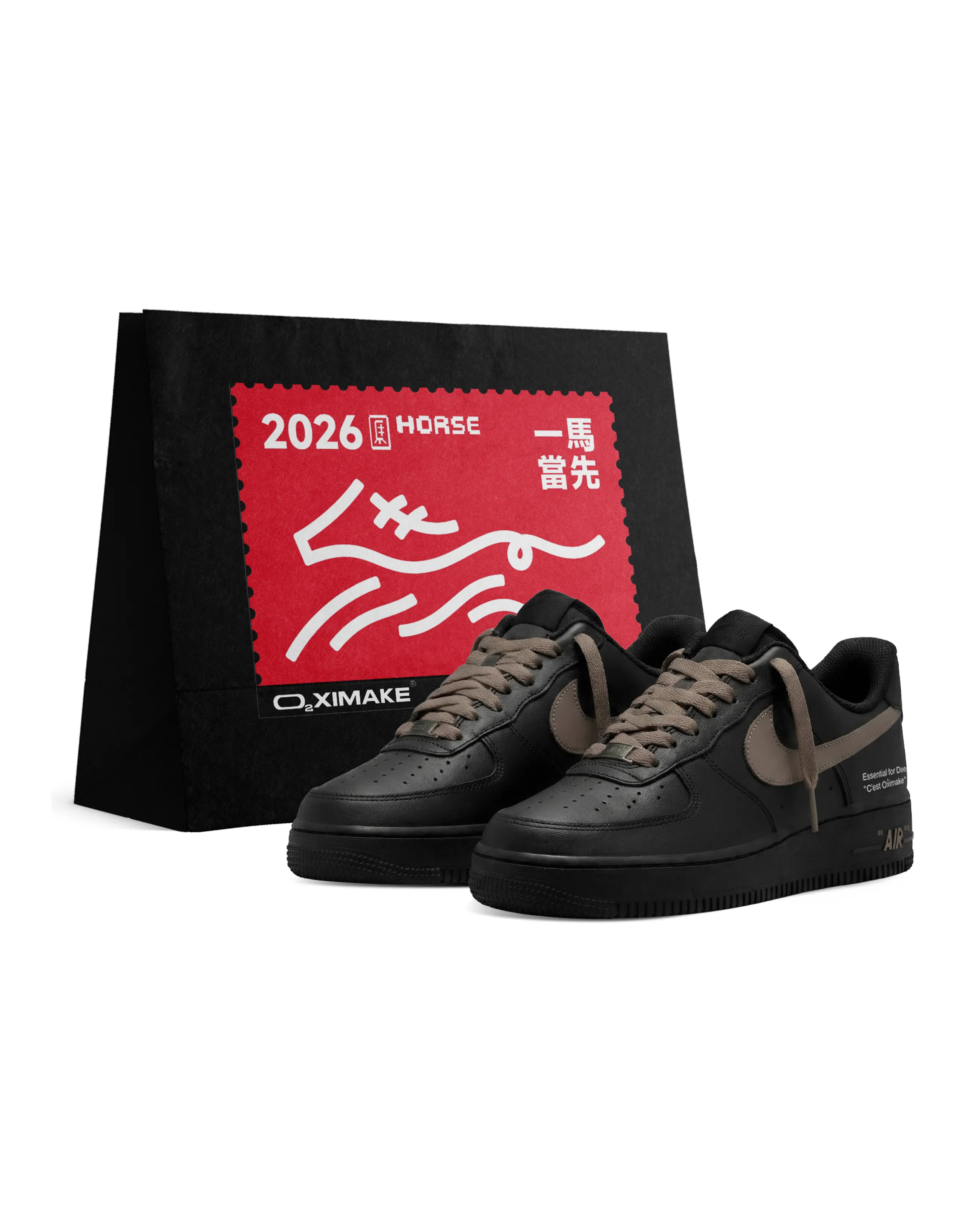 Custom Nike Air Force 1 Low CNY Year of the Horse Retro Casual Sneakers Unisex