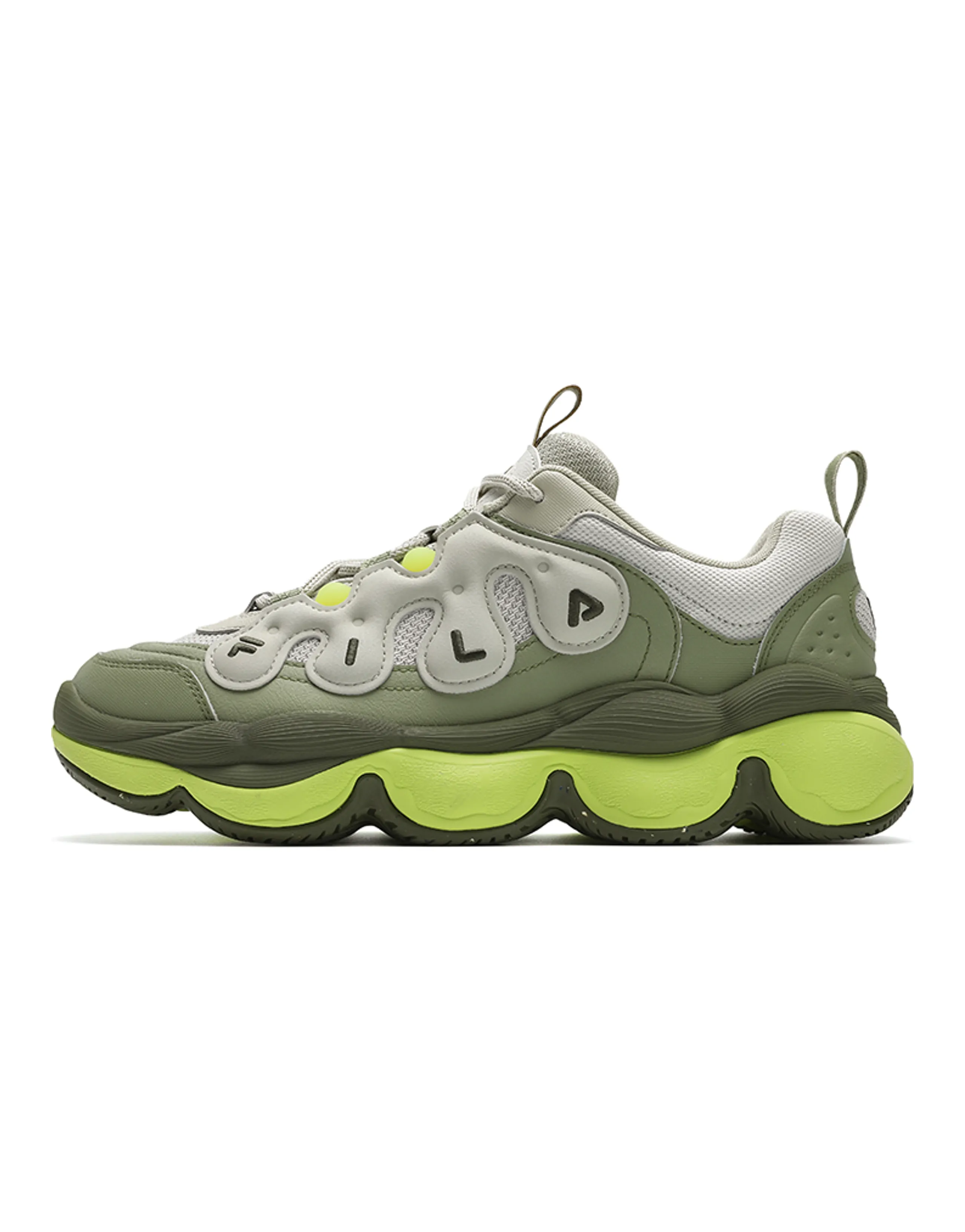 FILA PEASE Pea Shoe Durable Breathable Low-Top Casual Shoes Men's Gray Green